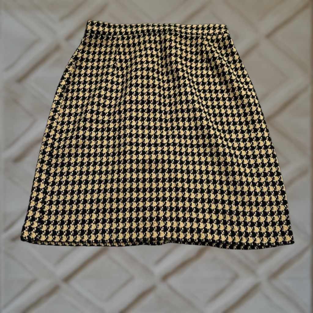 Coldwater Creek VINTAGE Coldwater Creek Tweed Pencil Skirt Womens Small Black Brown Check Knee Length Size 28" / US 6 / IT 42 - 1 Thumbnail