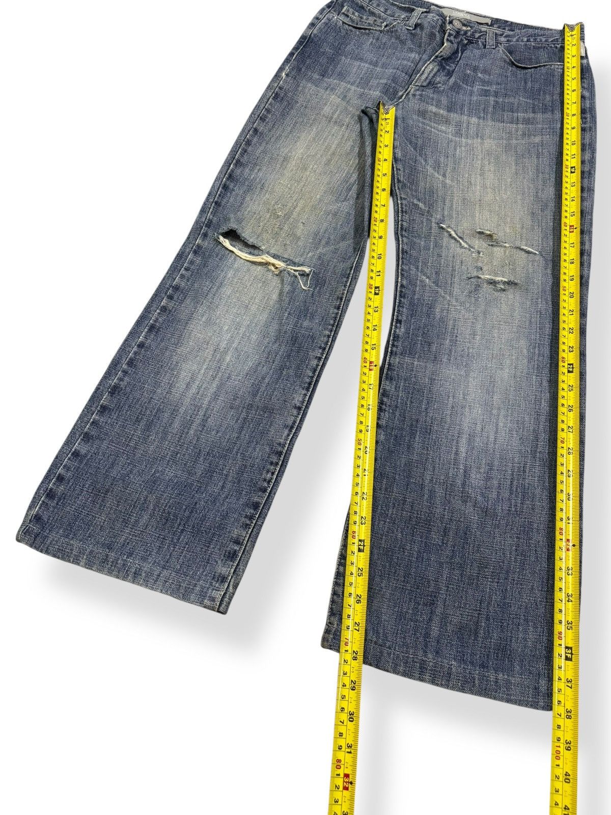Versace Y2K Versace Jeans Couture Mud Wash Baggy Distressed Jeans Size US 31 - 14 Thumbnail