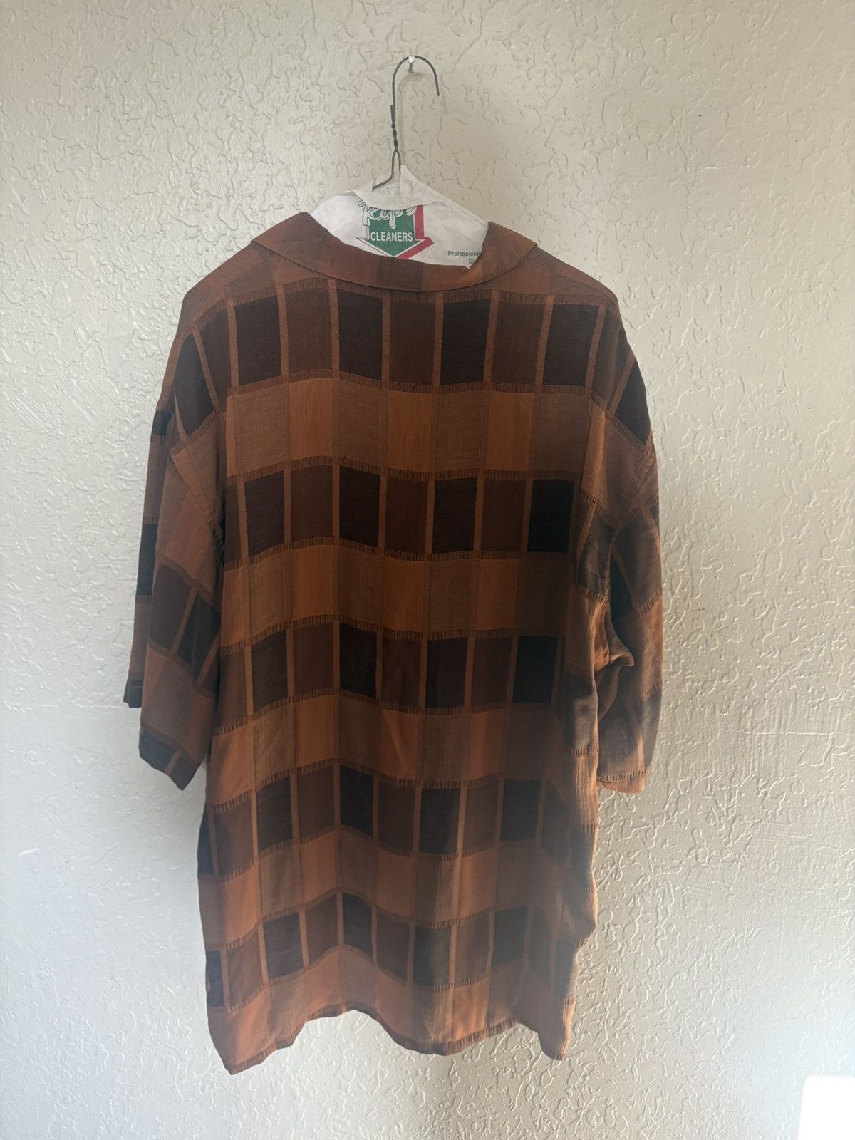 Vintage Vintage Rust & Brown Checkered Short Sleeve Shirt – XL Size US XL / EU 56 / 4 - 3 Thumbnail