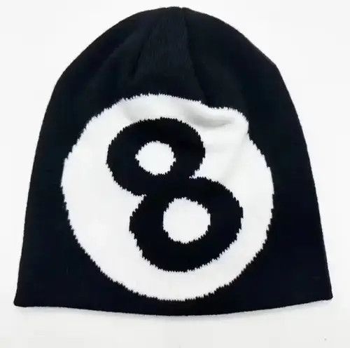 Other Y2K Knitting Number 8 Beanie Hat Size ONE SIZE - 2 Thumbnail