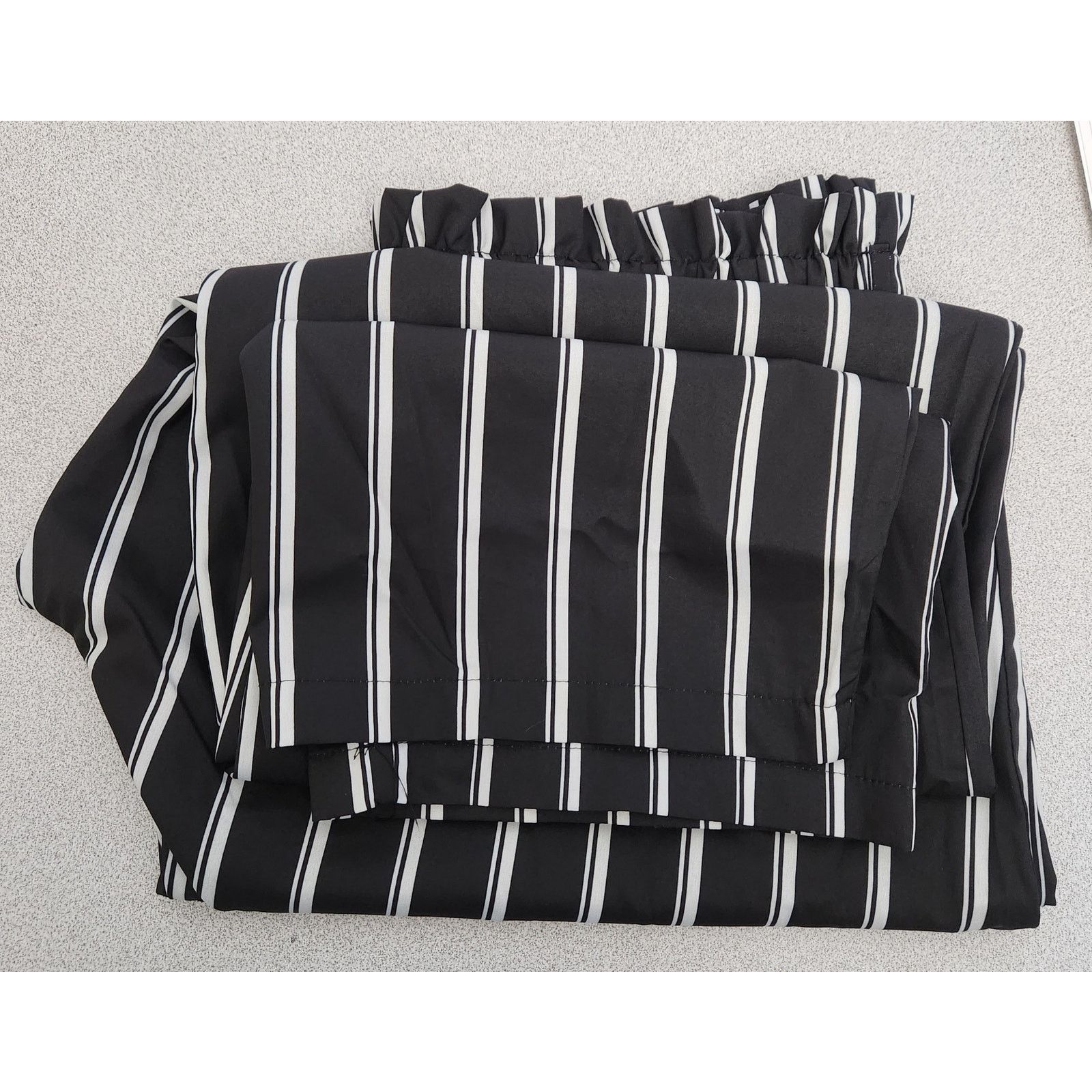 Shein Shein Black White Striped Curve Pull On Pleated Pants 1XL Size 32" / US 10 / IT 46 - 6 Thumbnail