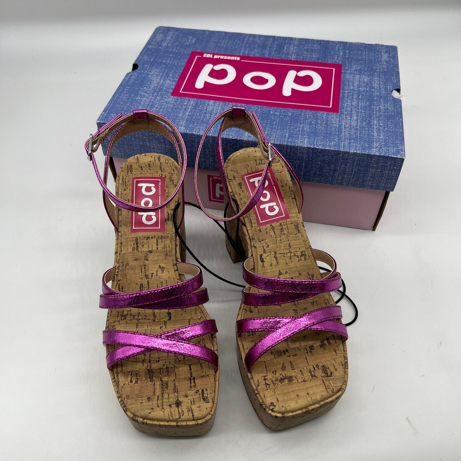 Other Pop Womens Kallie Heeled Sandals Pink Fuschia Multicolor Size US 6.5 / IT 36.5 - 4 Thumbnail