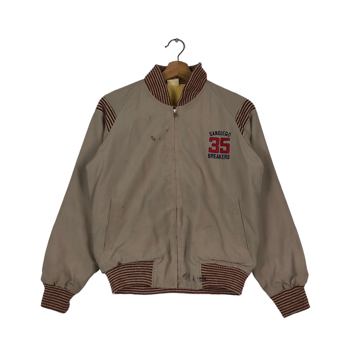 Japanese Brand 📌VINTAGE BOMBER JACKET SANDIEGO 35 BREAKERS BIG LOGO Size US S / EU 44-46 / 1 - 1 Thumbnail