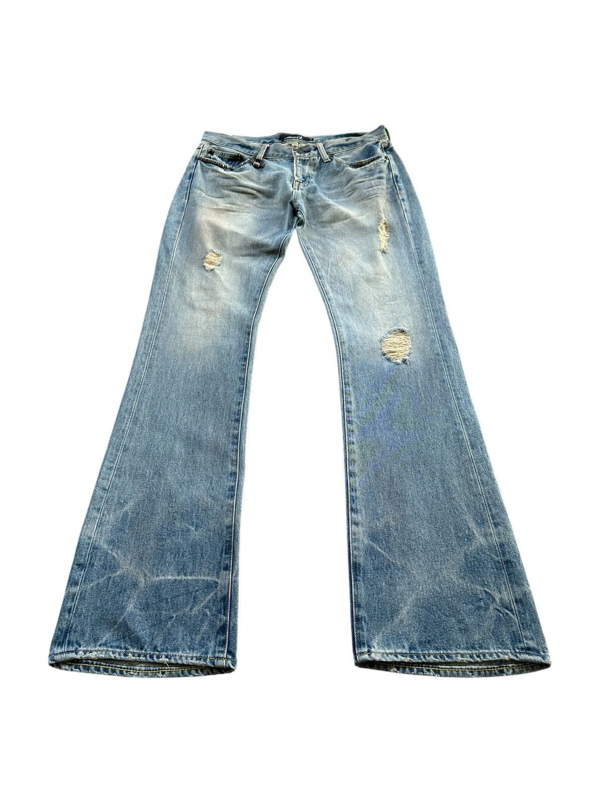 CIVARIZE 00's CavariA vkei distressed washed flared jeans Size US 32 / EU 48 - 3 Thumbnail