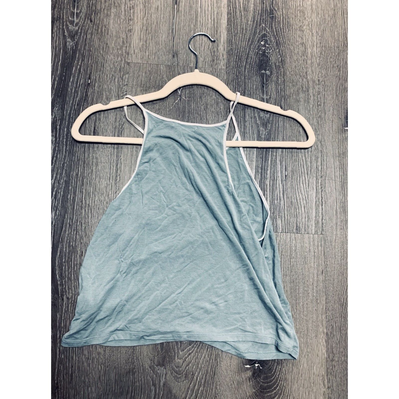 Victoria's Secret VINTAGE? No — Victoria's Secret PINK Tank Top XS Sleeveless Blue Logo Scoop Neck Knit Modal Women's Tank XS Blue Casual Modern Size XS / US 0-2 / IT 36-38 - 3 Thumbnail