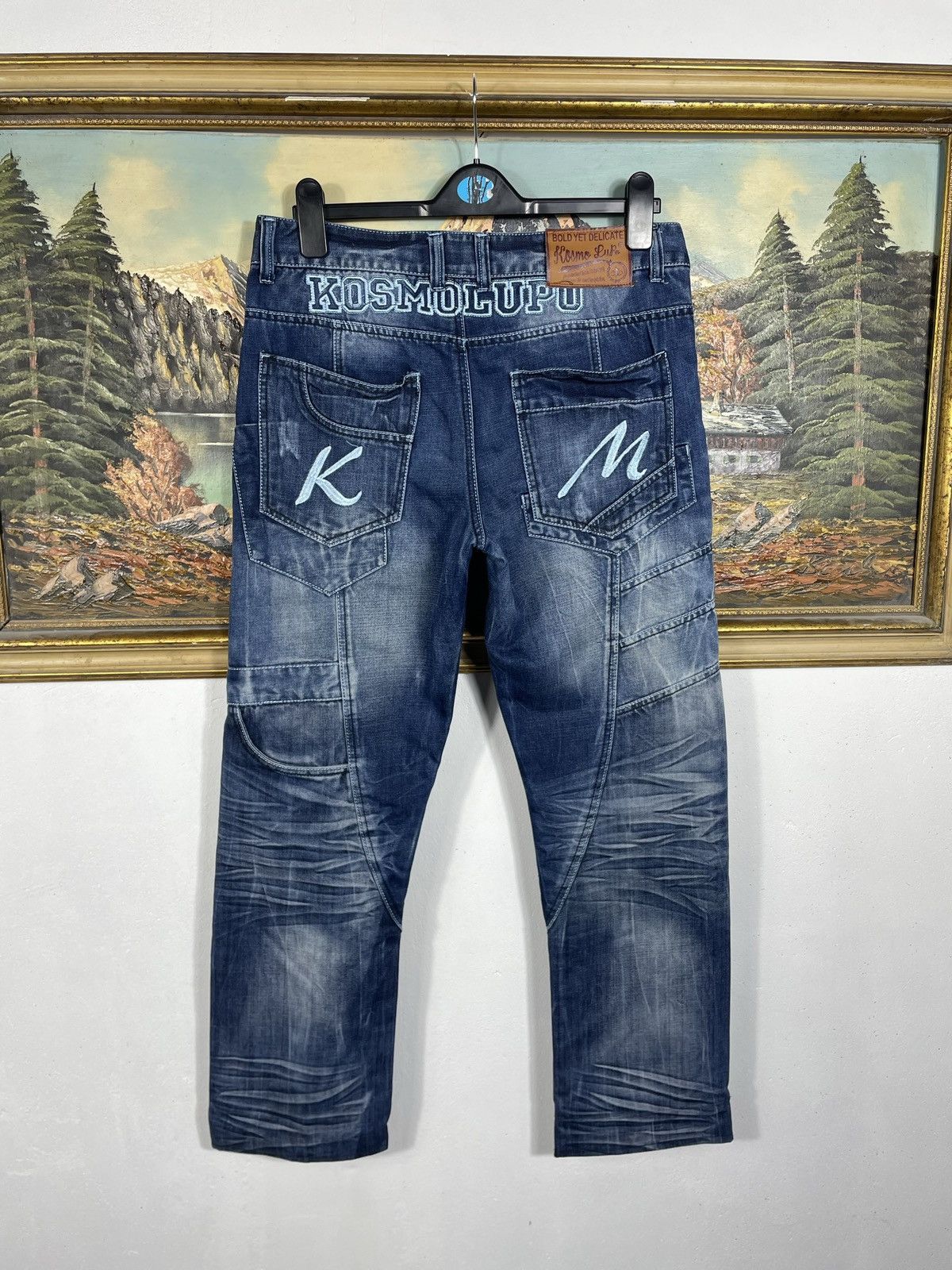 Japanese Brand Kosmo Lupo Black Vintage Denim Jeans Avant Garde Trousers Size US 34 / EU 50 - 1 Thumbnail