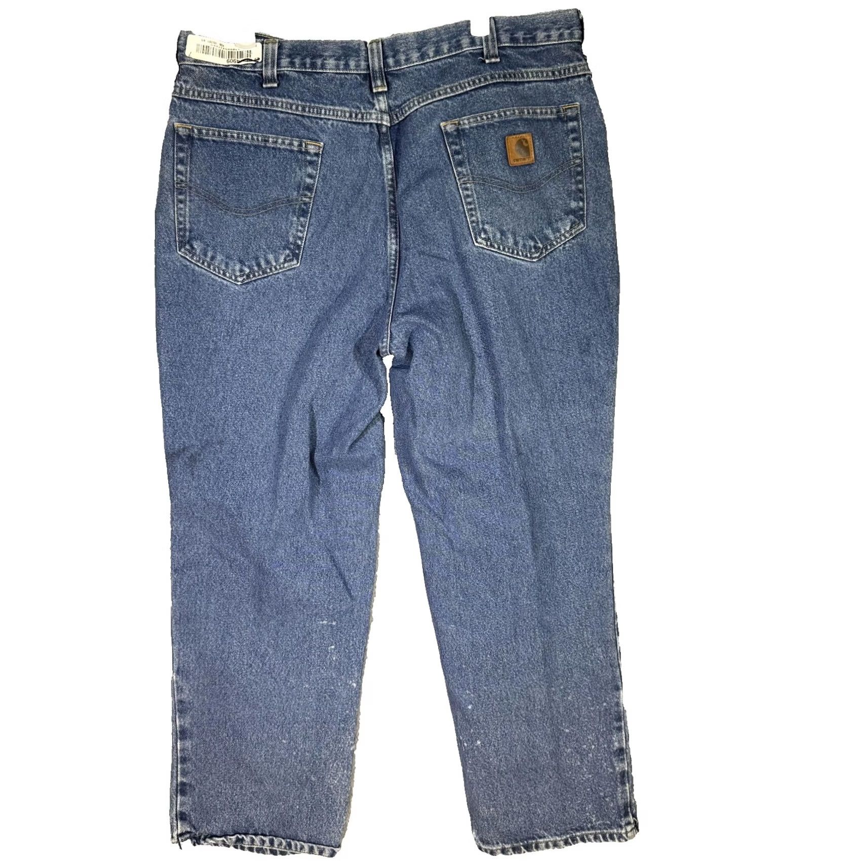 Carhartt VINTAGE Carhartt Jeans Mens 34x32 Blue Relaxed Fit Workwear Denim Pants 34x32 Mens Regular Blue Carhartt 381-83 Size US 34 / EU 50 - 2 Thumbnail
