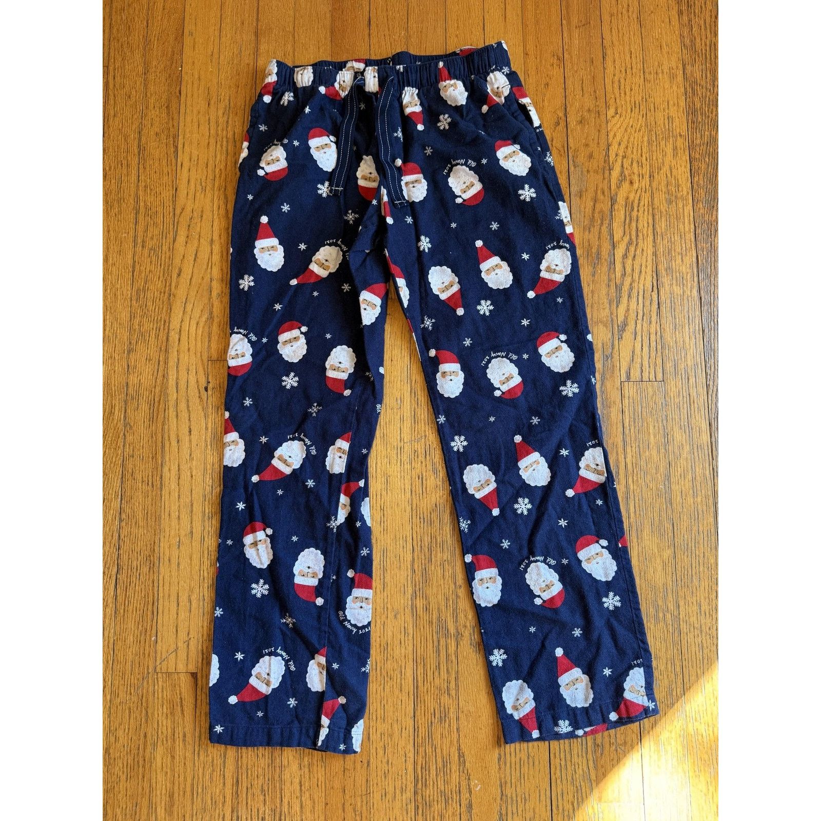 Old Navy Old Navy Pajama Pants Small Navy Flannel Santa Drawstring Size US 29 - 1 Thumbnail