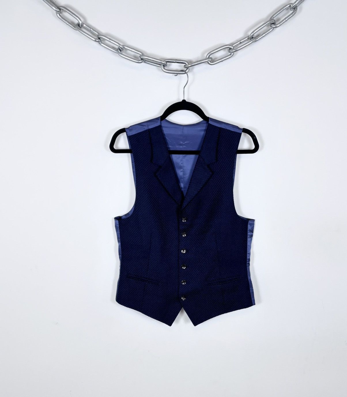 Suitsupply Suitsupply Capetown Men’s Navy Blue Wool Waistcoat Vest Size 38R - 1 Thumbnail