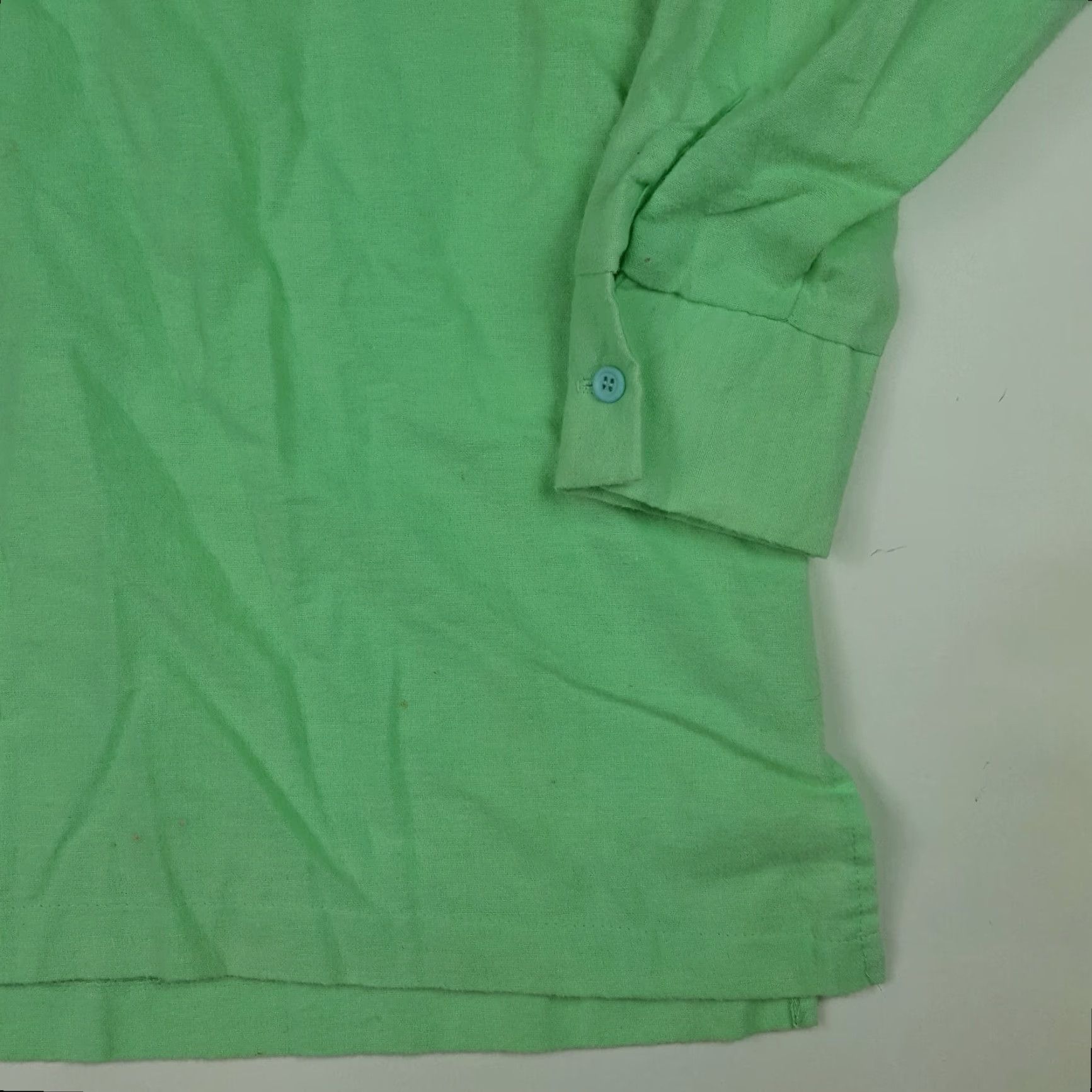 Vintage VINTAGE Mint Green Fleece Polo Shirt Men's Size Large Long Sleeve Collared Retro Polo Shirt Size US L / EU 52-54 / 3 - 4 Thumbnail
