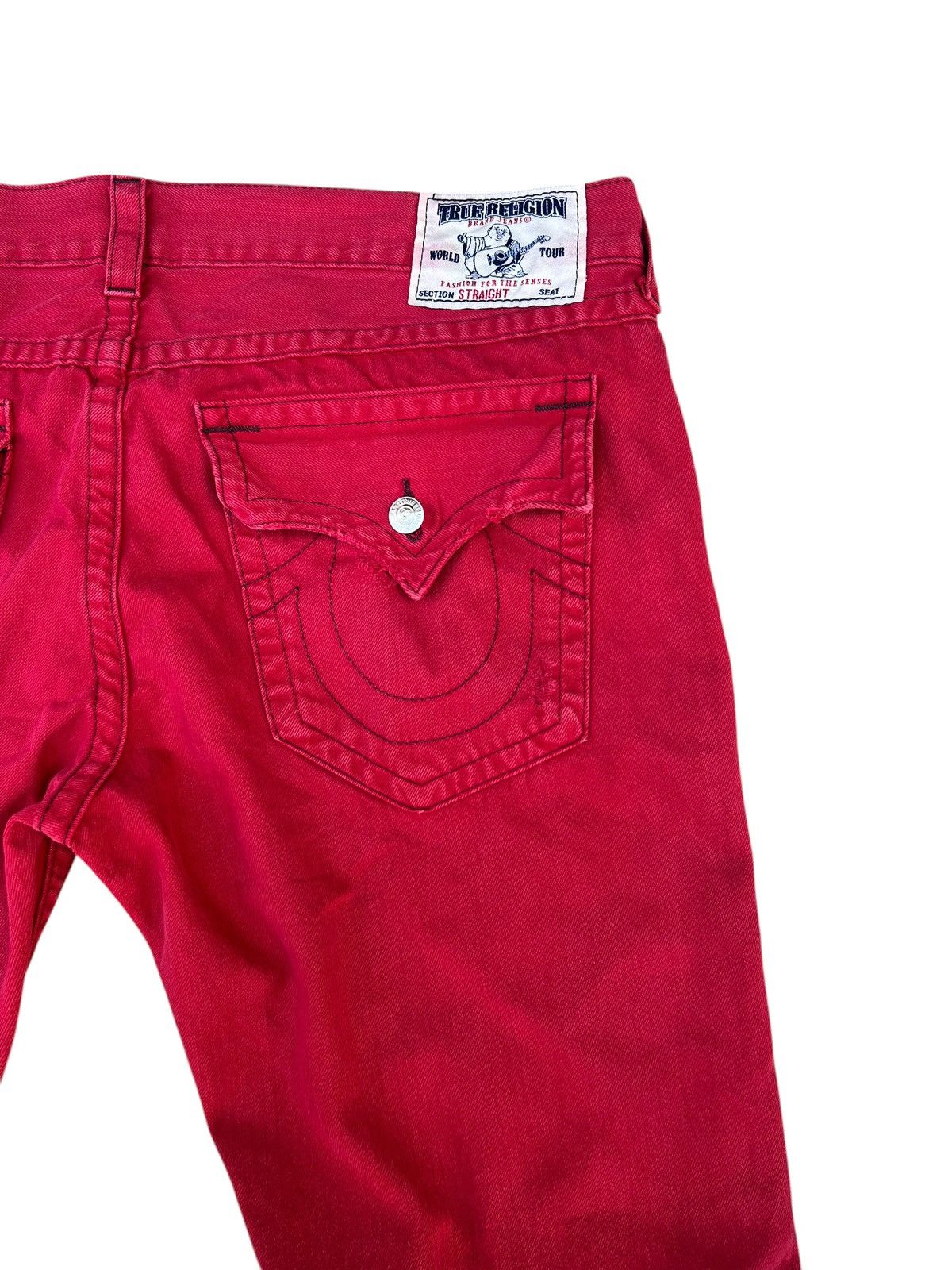 True Religion Vintage True Religion Distressed Red Denim Straight Jeans Size US 42 / EU 58 - 14 Thumbnail