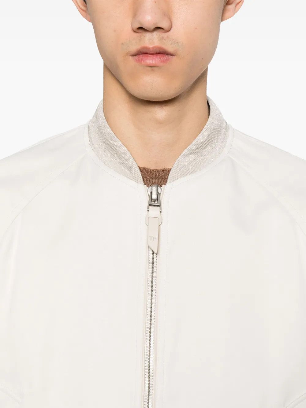 Tom Ford o1y0425 Bomber Jacket in White Size US M / EU 48-50 / 2 - 2 Thumbnail