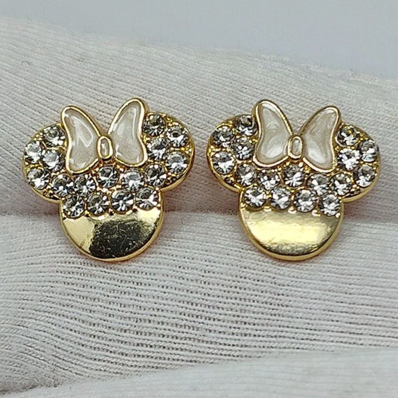 Disney Disney x BaubleBar Minnie Mouse Gold Tone Stud Earrings Size ONE SIZE - 2 Thumbnail
