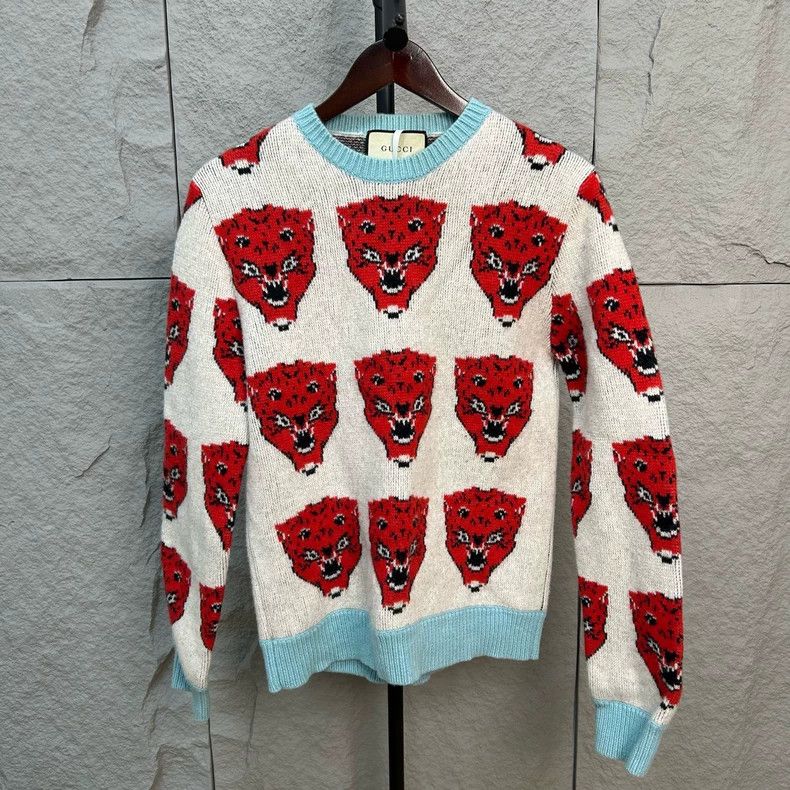 Gucci Gucci Tiger Head Embroidered Knit Sweater - dmc Size US S / EU 44-46 / 1 - 1 Thumbnail