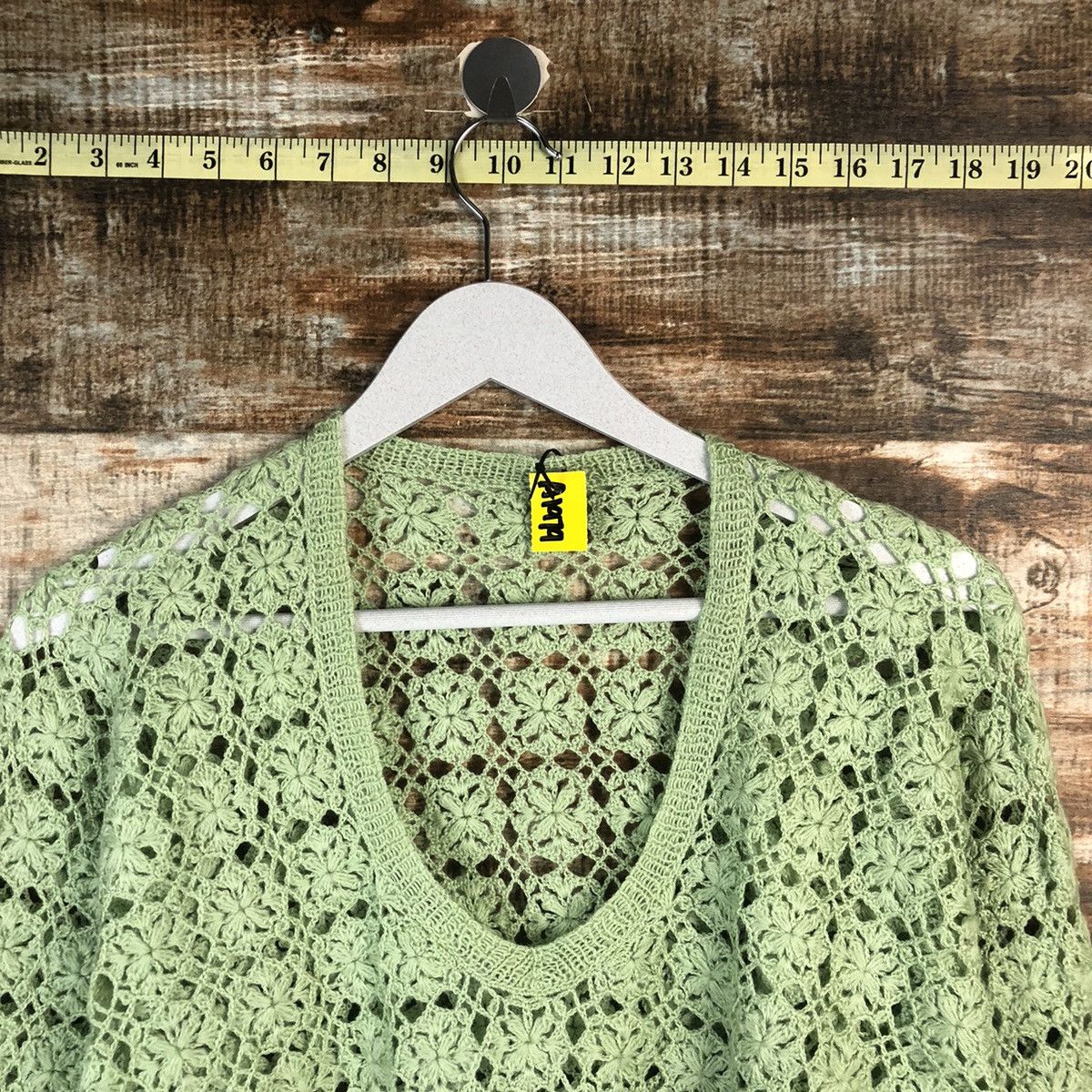 Homespun Knitwear Japan vintage crochet meshnet Green Knitwear #A1979 Size US S / EU 44-46 / 1 - 4 Thumbnail
