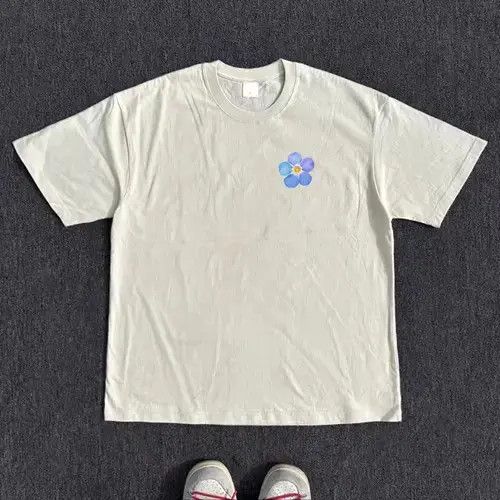 VIBE Kimaya x Yura Beige washed retro loose floral print t-shirt Size US M / EU 48-50 / 2 - 4 Thumbnail