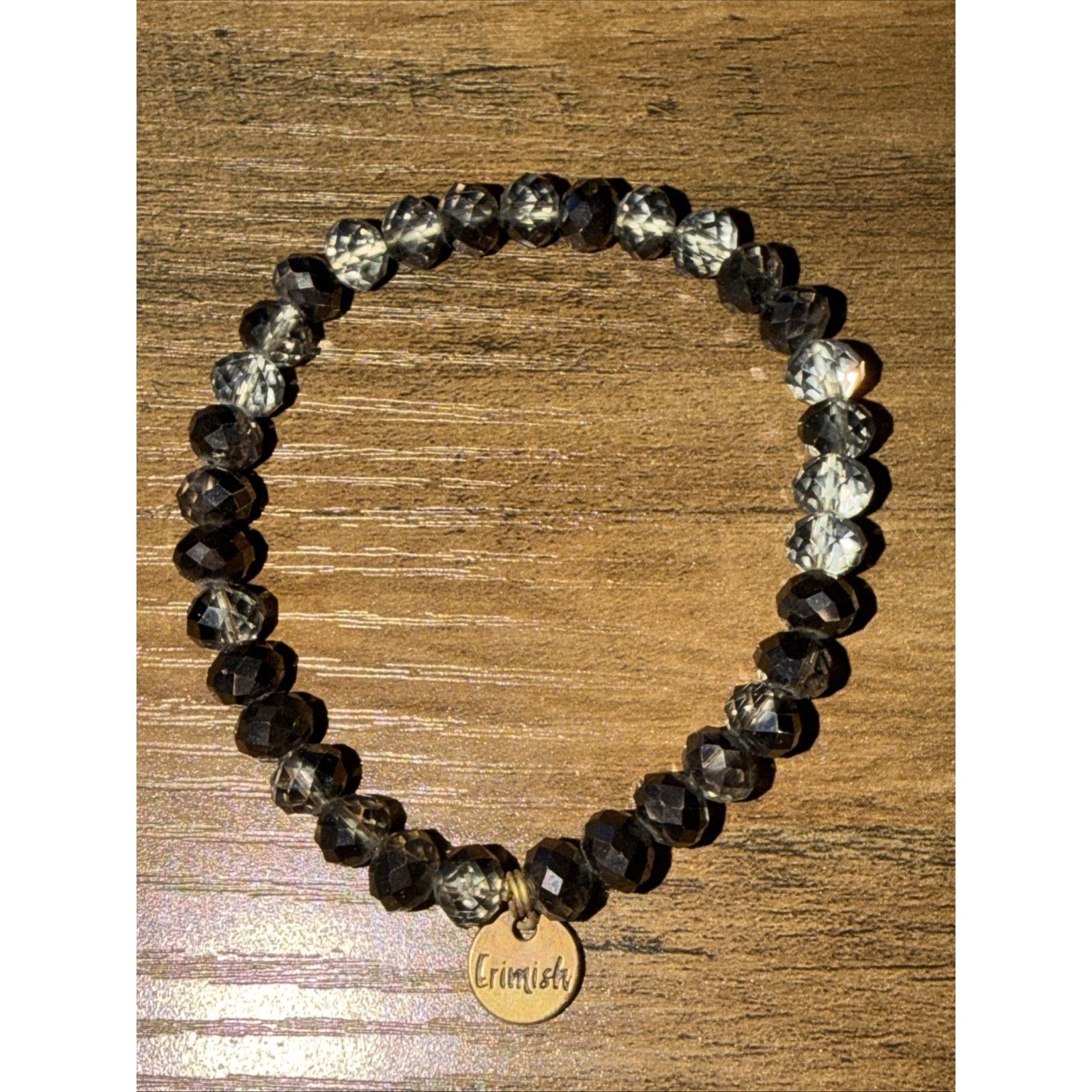 The Unbranded Brand ERMISH Black Gray Glass Beaded Bracelet Silver Tone Size ONE SIZE - 6 Thumbnail