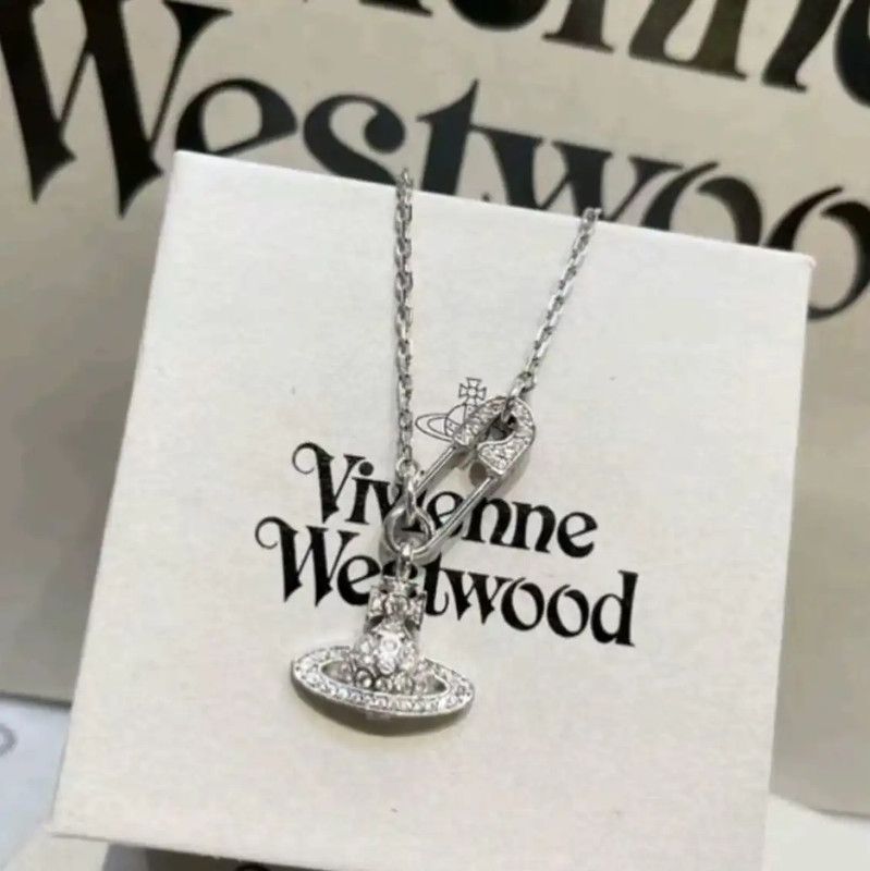 Vivienne Westwood Vivienne Westwood Silver Alloy Necklace with Safety Pin 0089 Size ONE SIZE - 1 Thumbnail
