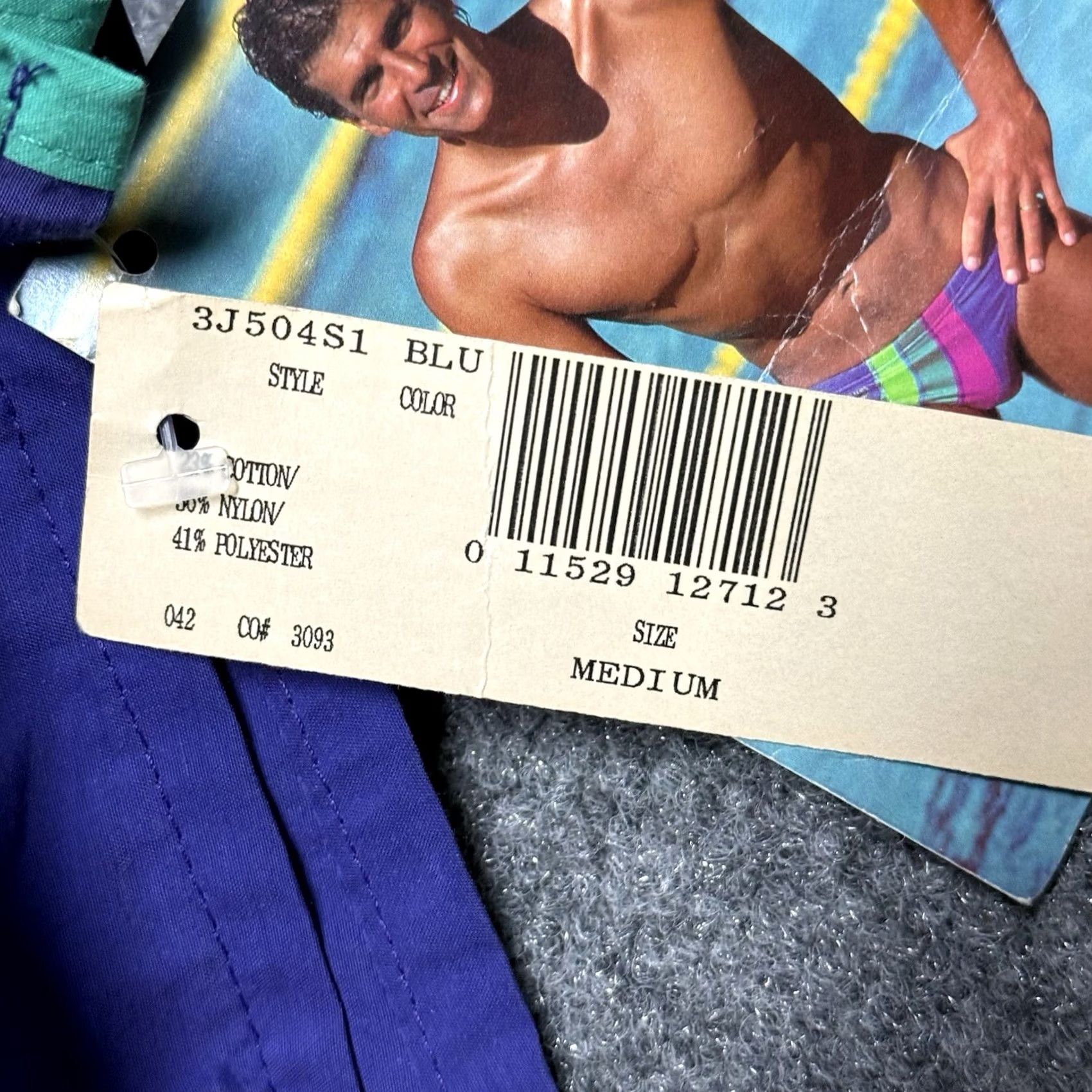 Catalina VINTAGE Catalina Men Trunks Bottom M Blue 100 Meters 80s NWT Deadstock Swim Trunks Beach 80s Mens Size US 31 - 5 Thumbnail