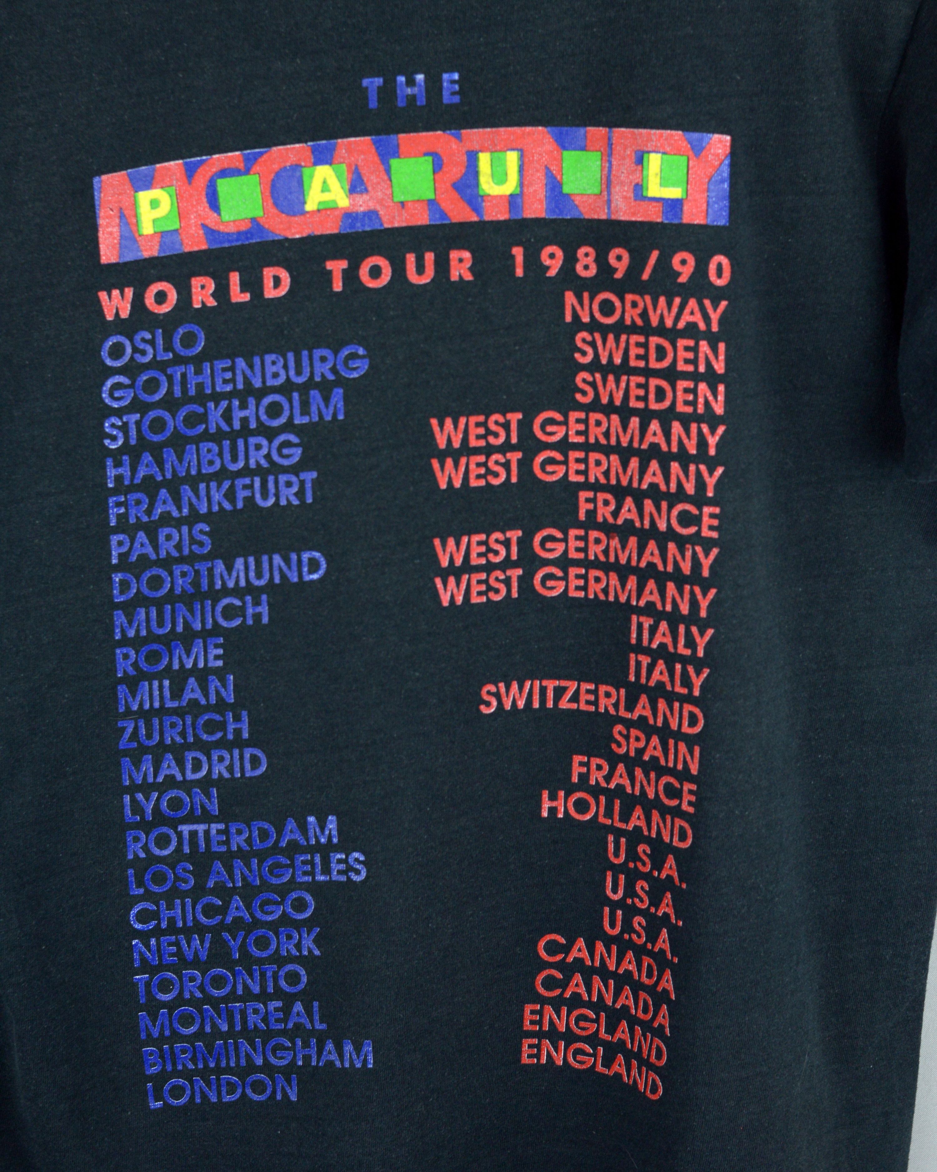 Vintage Vintage Paul McCartney World Tour 89/90 1988 t shirt Size US L / EU 52-54 / 3 - 5 Thumbnail