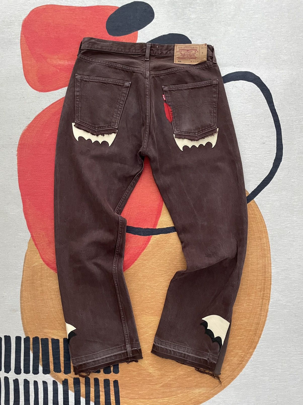 Levi's Bleu Desir Travis Scott Brown Flared Vampire Pants Size US 34 / EU 50 - 1 Thumbnail