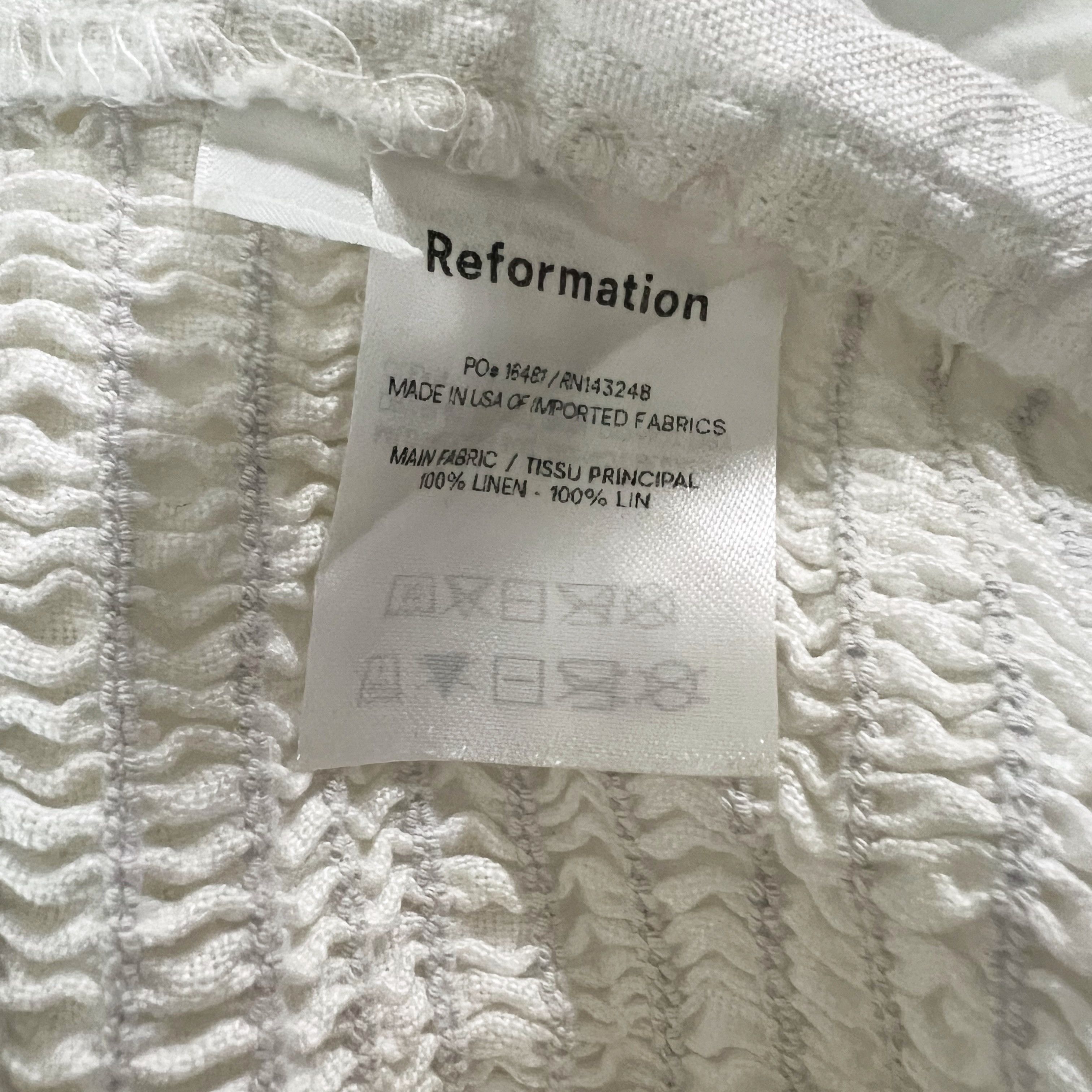 Reformation Reformation Stilton Linen Smocked Back Size XS / US 0-2 / IT 36-38 - 3 Thumbnail