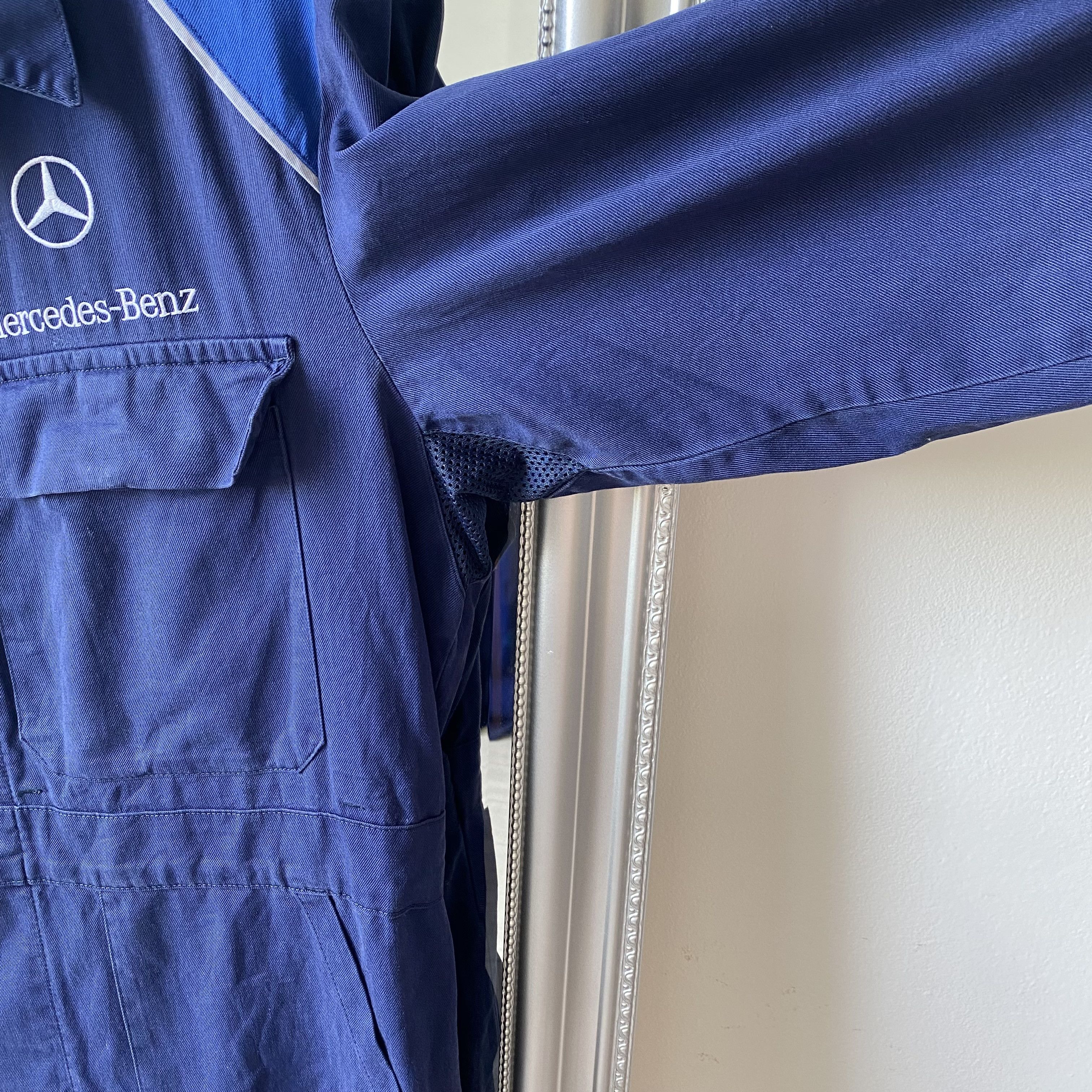 Mercedes-Benz 🛻 Vintage F1 Racing Mercedes Benz work jumpsuit Coverall Size US 29 - 7 Thumbnail