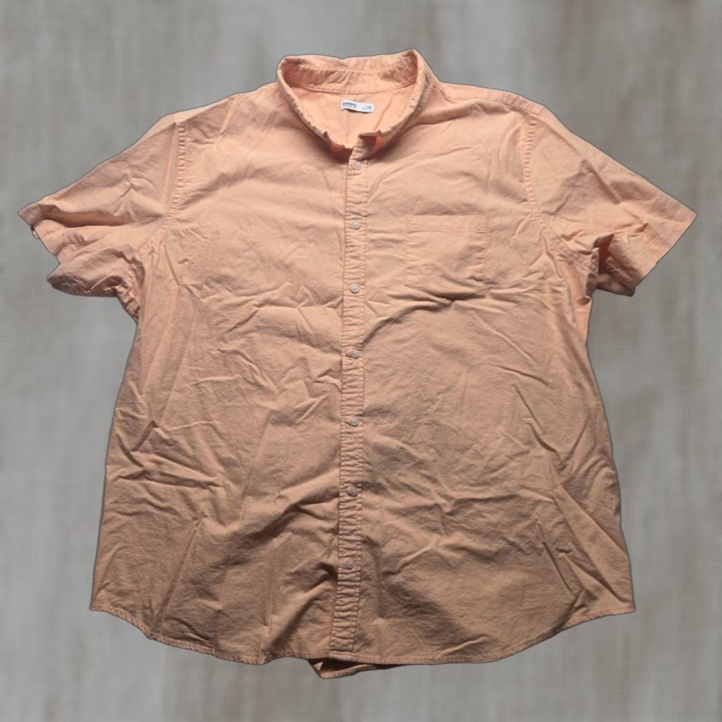 Vintage Sonoma Shirt Big & Tall 4XB Men Orange Solid Short Sleeve Button-Down Shirt Size US XXL / EU 58 / 5 - 1 Thumbnail