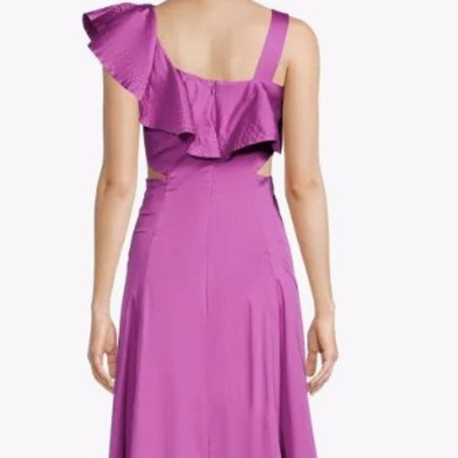 Veronica Beard Veronica Beard Beilla Ruffle A Line Dress Vivid Orchid Size M / US 6-8 / IT 42-44 - 3 Thumbnail