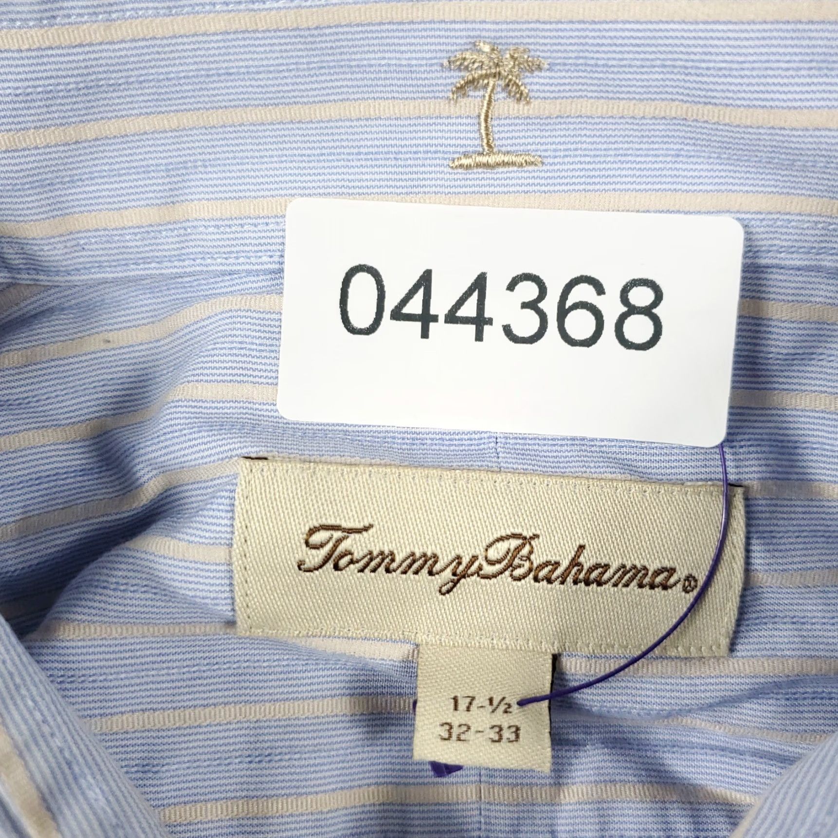Tommy Bahama VINTAGE? No, it's Tommy Bahama Shirt Mens 17.5 Blue Striped Dress Button Up Long Sleeve Size 46R - 6 Thumbnail