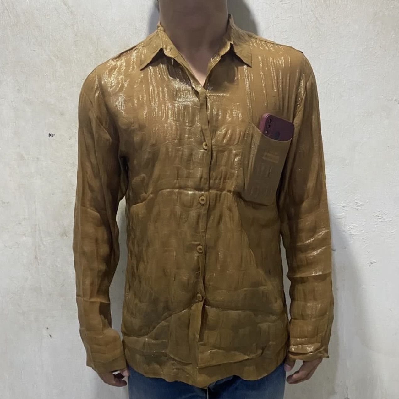 Issey Miyake Vintage Issey Miyake Sheer Embossed Pattern Shirt Size US S / EU 44-46 / 1 - 3 Thumbnail