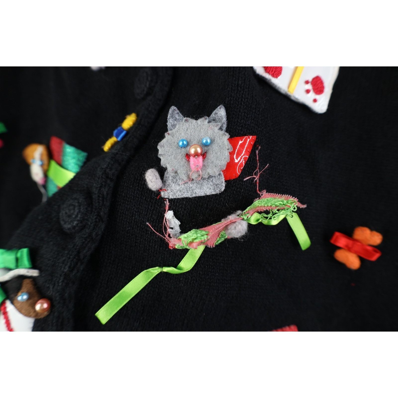 Vintage Vintage Y2K Michael Simon Christmas Dog Cardigan Sweater Size L / US 10 / IT 46 - 12 Thumbnail