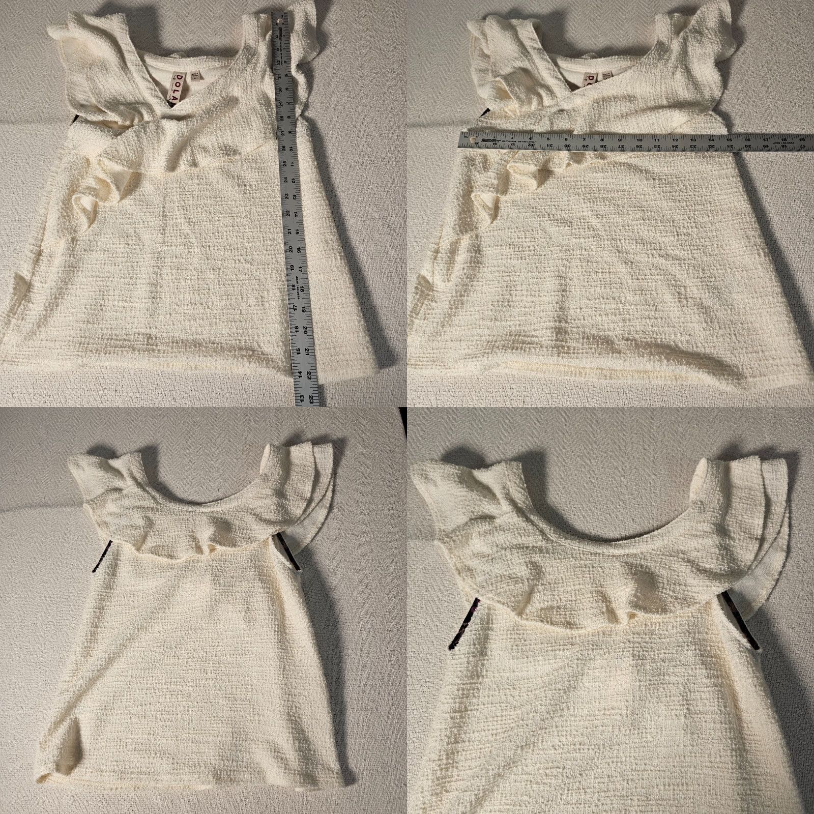 Anthropologie VINTAGE Anthropologie Dolan Left Coast Women's Sleeveless One Shoulder Ruffle Neck Cotton Blend XS Ivory Top Size XS / US 0-2 / IT 36-38 - 8 Thumbnail