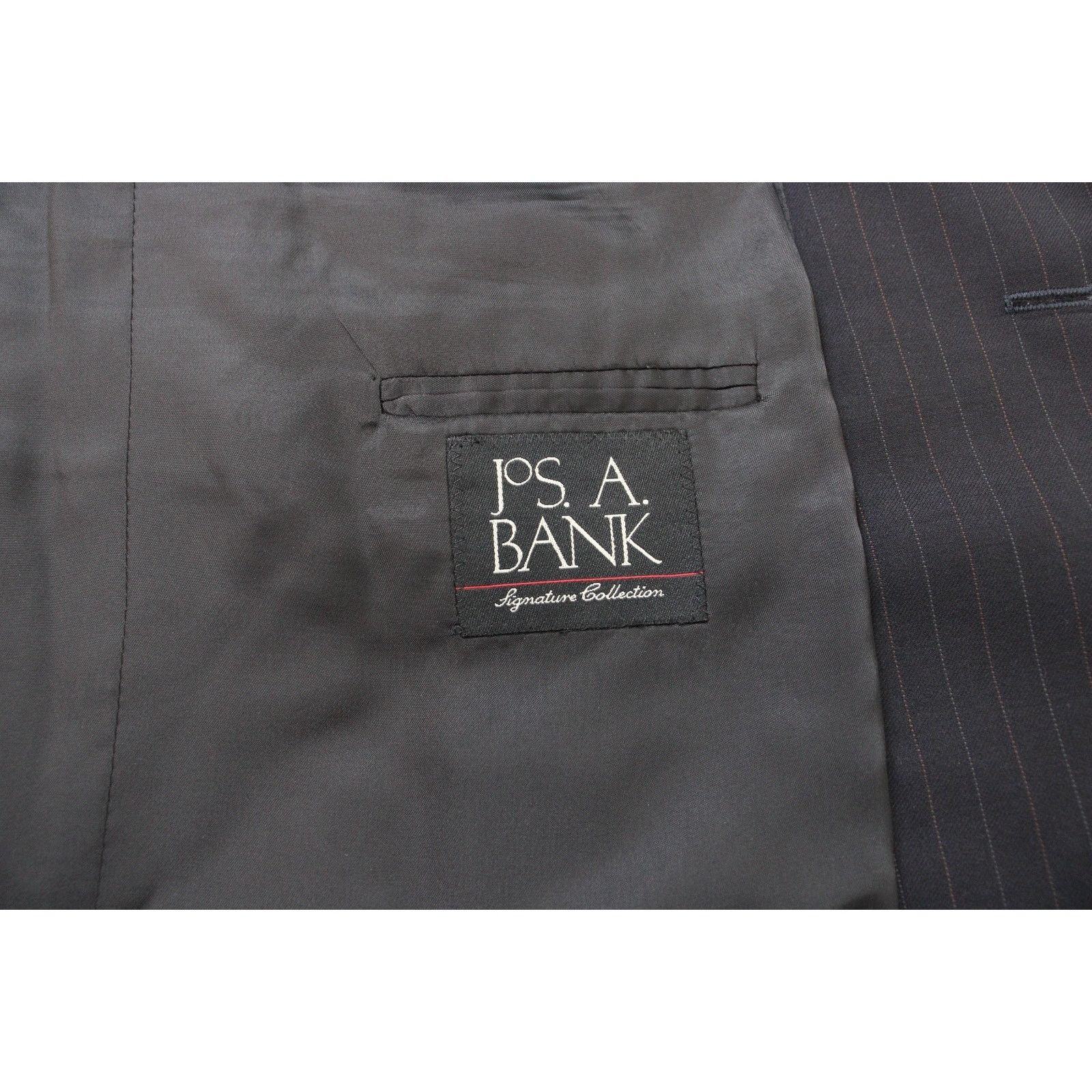 Jos. A. Bank Jos A Bank Blazer Men Size 46R Navy Blue Pinstriped 2 Button Size 46R - 5 Thumbnail
