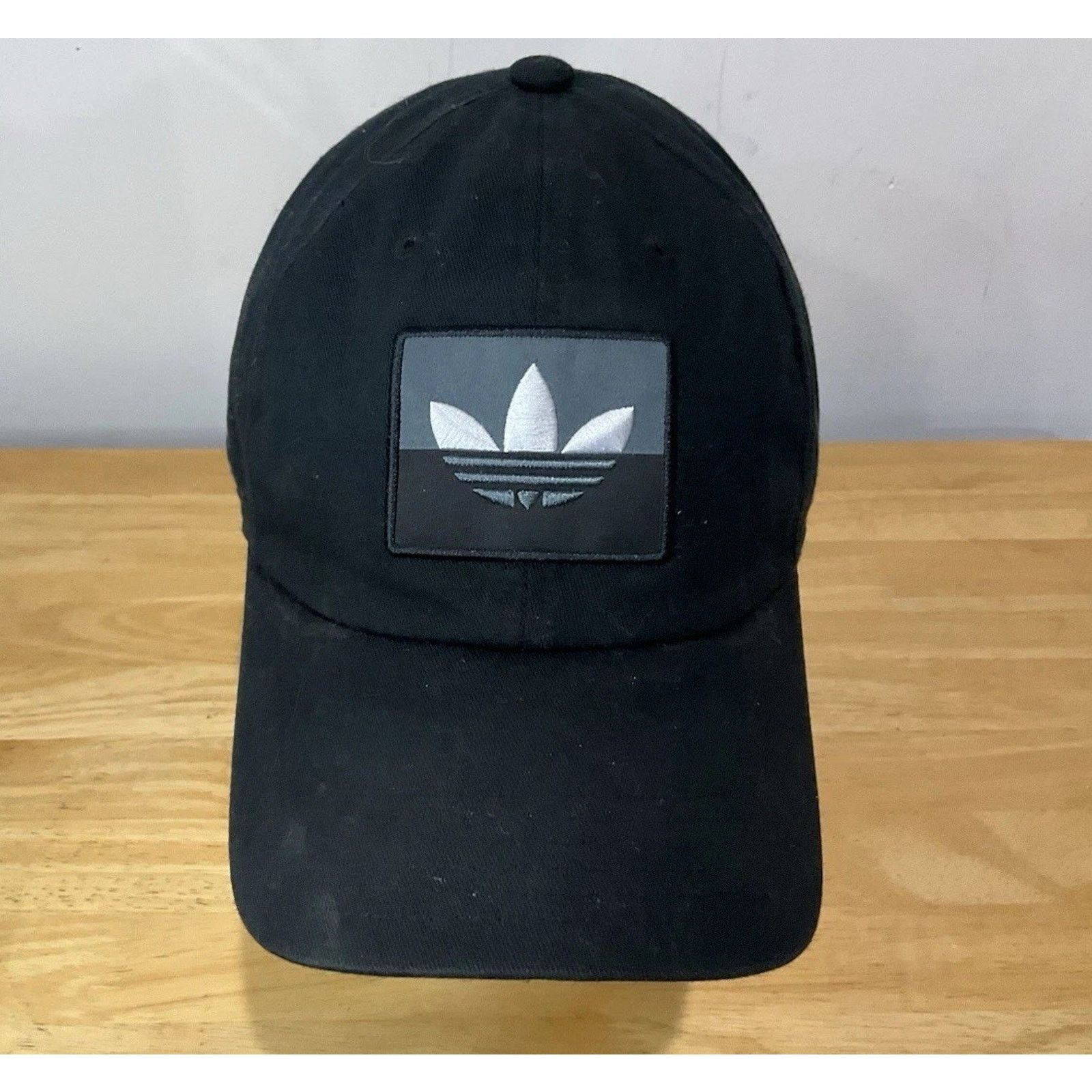 Adidas Adidas Hat Cap StrapBack Black Front Patch Logo Embroidered Size ONE SIZE - 1 Thumbnail