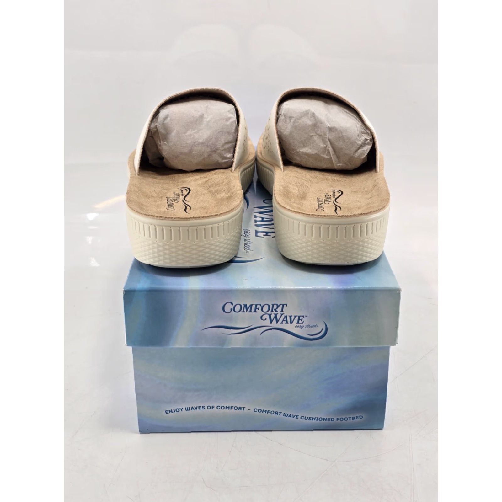 Vintage Easy Street Ivey Slide Sandal Women White 9.5W - Casual Comfort Slide Shoe Size US 10 / IT 40 - 6 Thumbnail