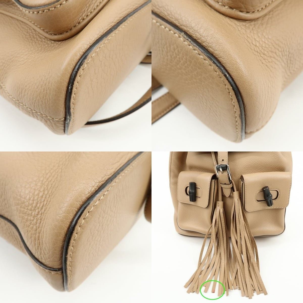 Gucci Gucci Bamboo Tassel Calfskin Backpack Tan Size ONE SIZE - 5 Thumbnail