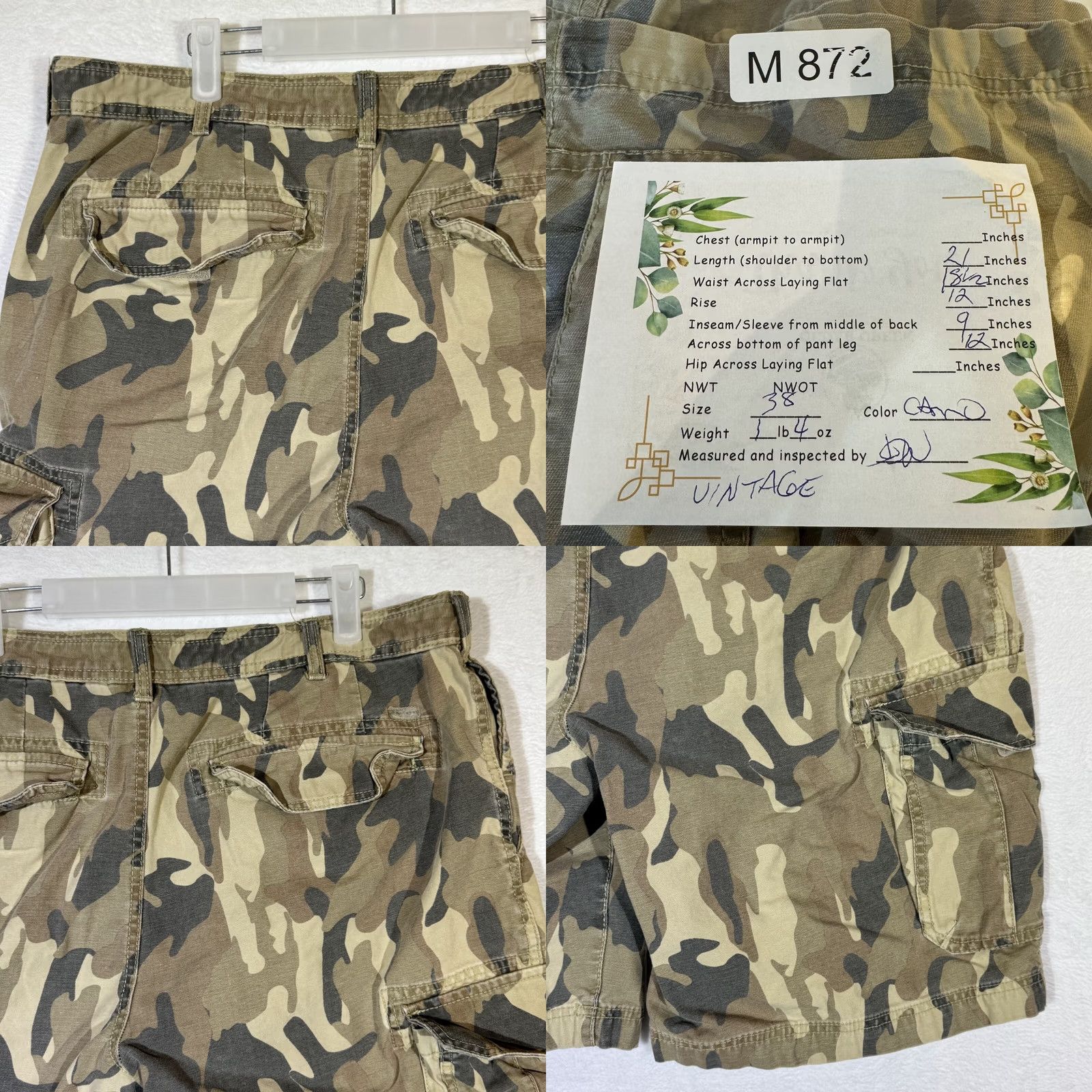 Izod Izod Cargo Shorts Men 38 Green Camouflage Cotton Classic Fit High-Rise Casual Pockets Summer Mens Size US 38 / EU 54 - 8 Thumbnail