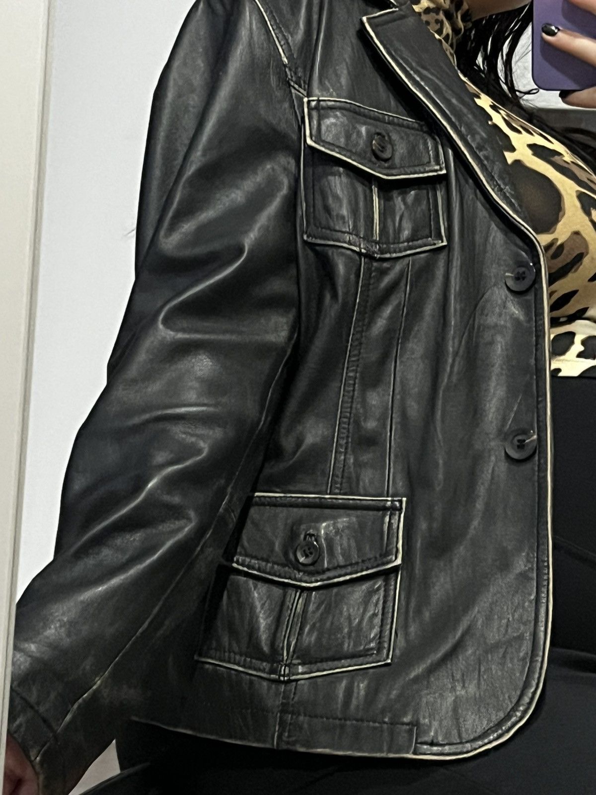 Vintage manguun leather jacket size l vintage y2k old school Size US L / EU 52-54 / 3 - 3 Thumbnail