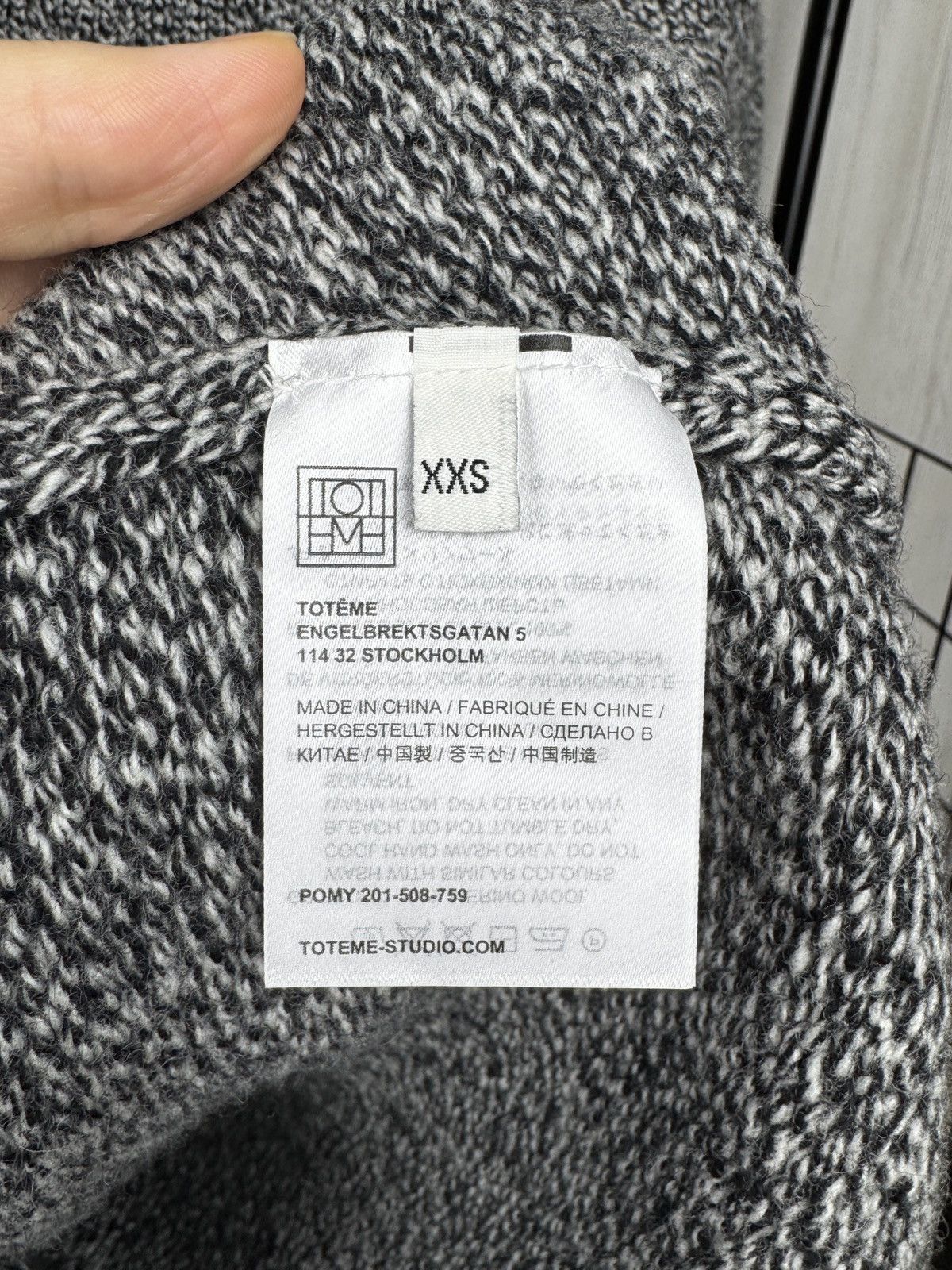 Toteme Toteme Pomy Grey Merino Wool knitted sweater jumper Size XXS / US 00 / IT 34 - 9 Thumbnail