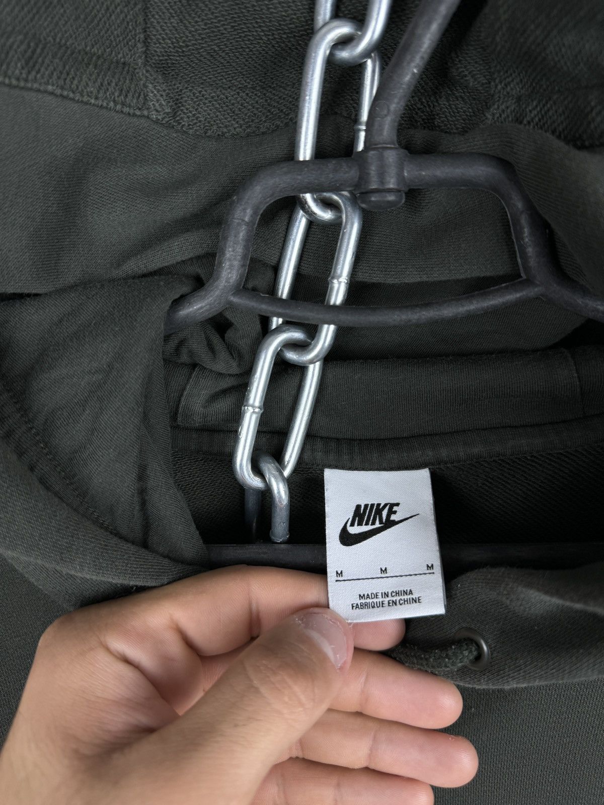 Nike × Vintage Mens Vintage Nike centre swoosh logo hoodie y2k drill rare Size US M / EU 48-50 / 2 - 14 Thumbnail