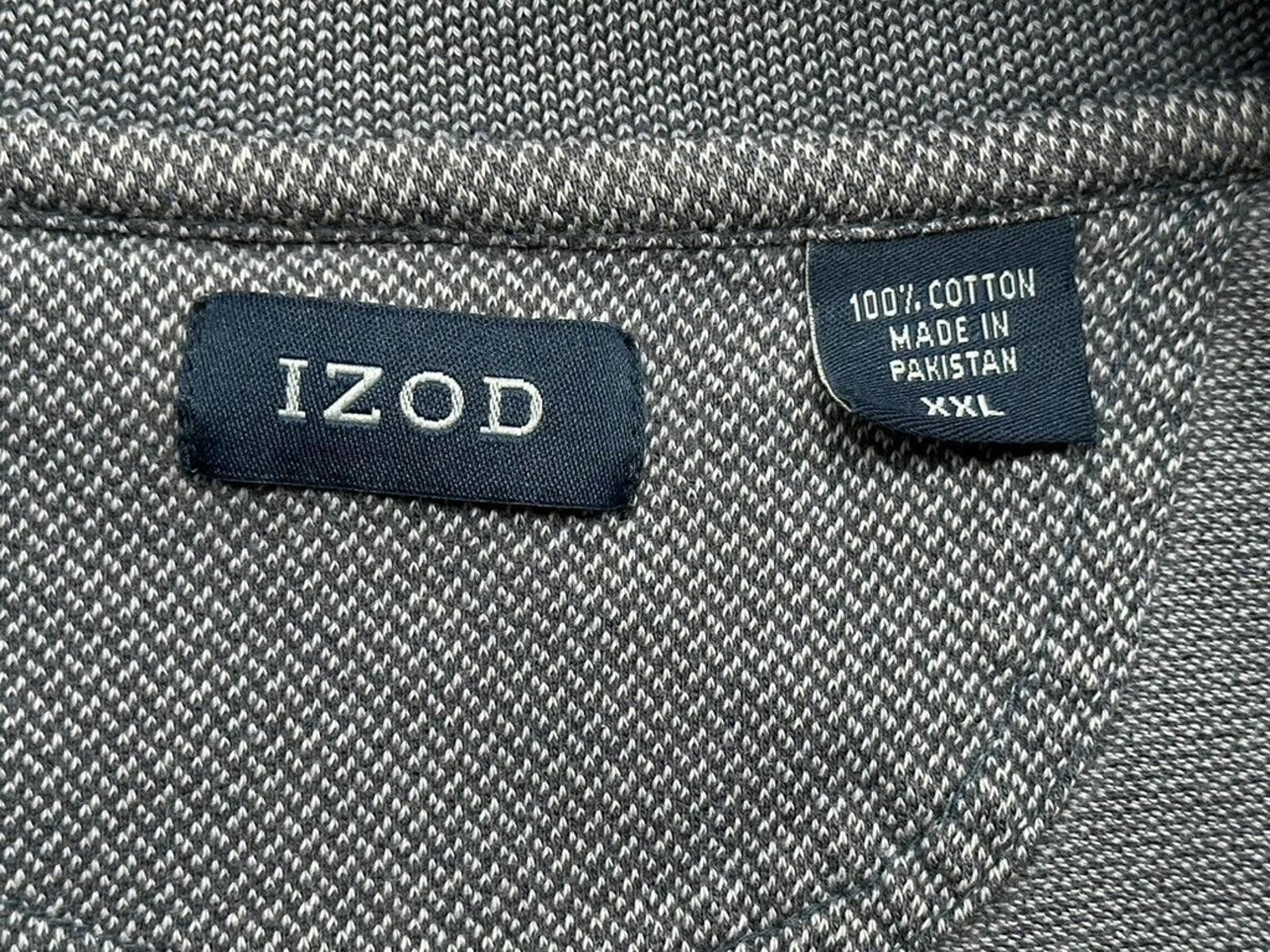 Izod Izod 1/4 Button Knit Long Sleeve Pullover Shirt Gray Mens XL Size US XL / EU 56 / 4 - 6 Thumbnail