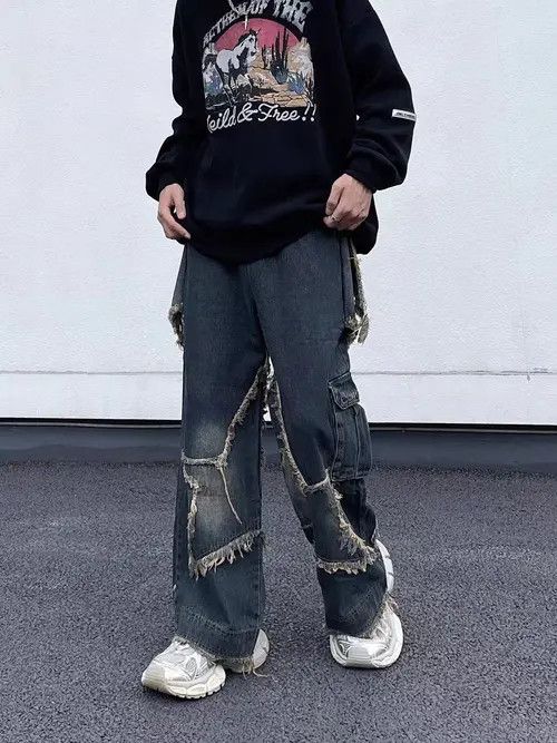 Other Retro washed distressed star work jeans Size US 32 / EU 48 - 4 Thumbnail