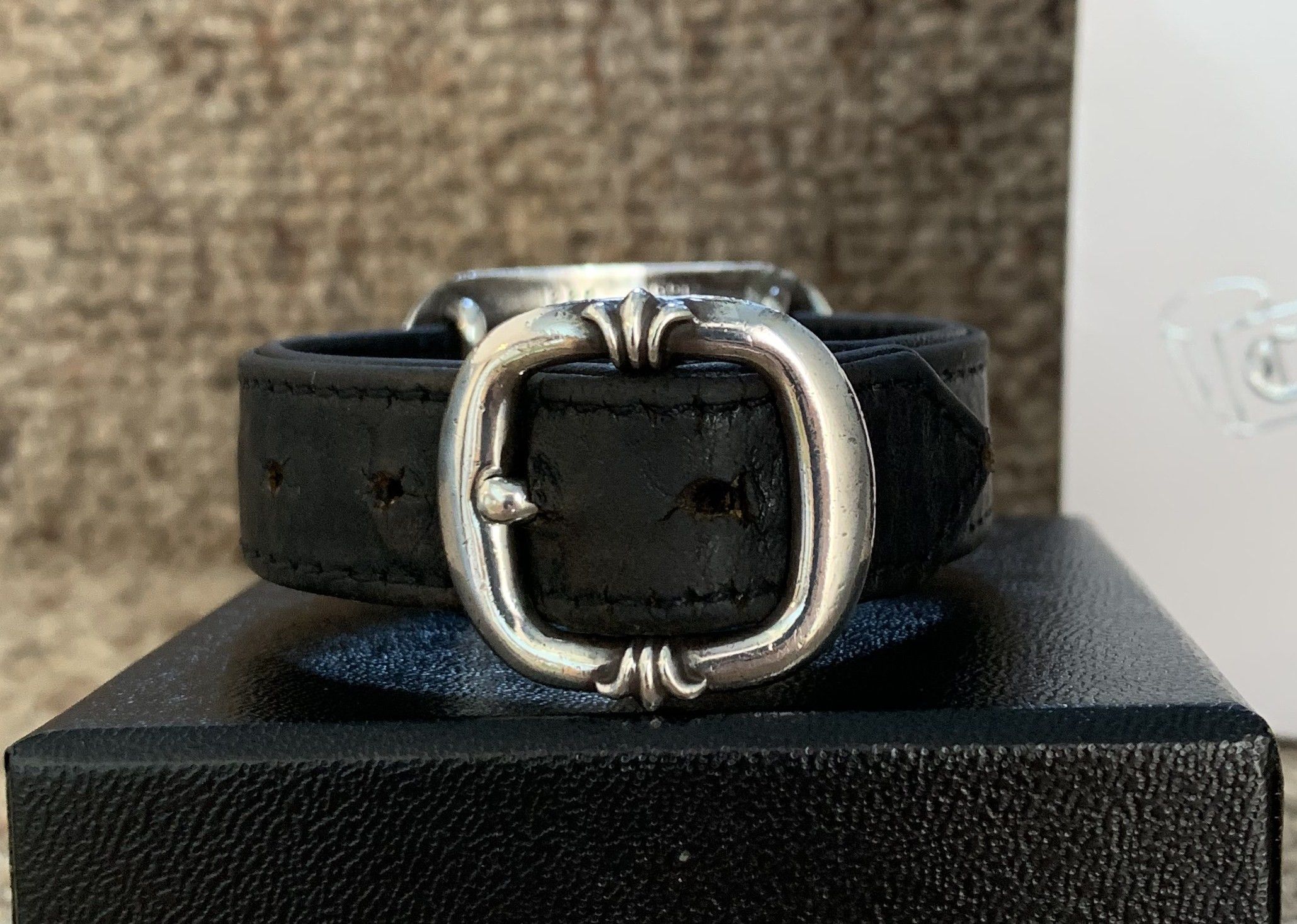 Chrome Hearts Chrome Hearts Silver Cross Gunslinger Leather Bracelet Size ONE SIZE - 8 Thumbnail