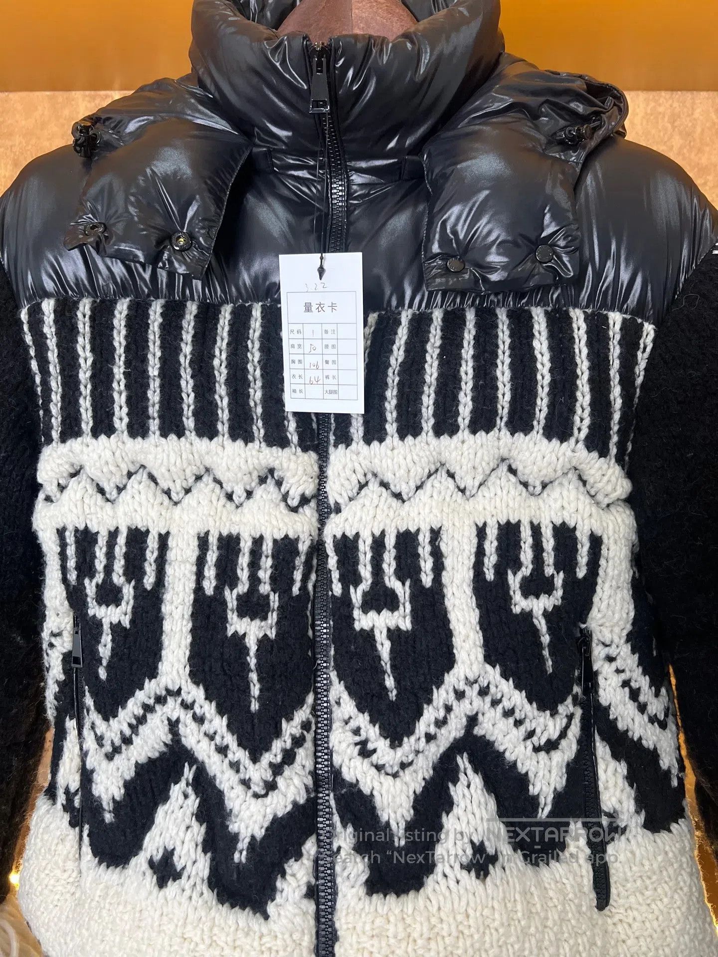 Moncler Moncler Black and White Fringe Knit Shearling Patchwork Do Size US S / EU 44-46 / 1 - 4 Thumbnail