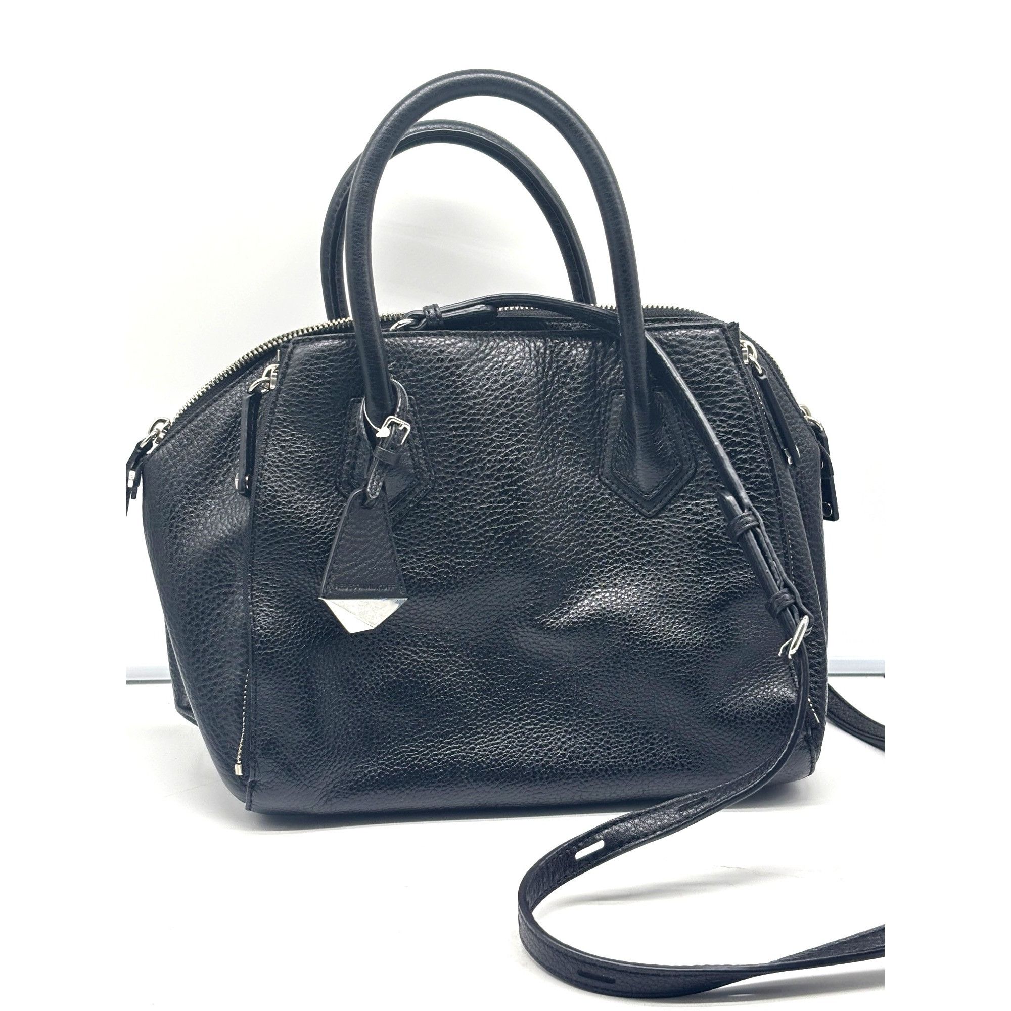 Rebecca Minkoff Rebecca Minkoff Textured Leather Mini Perry Satchel in Black Size ONE SIZE - 15 Thumbnail