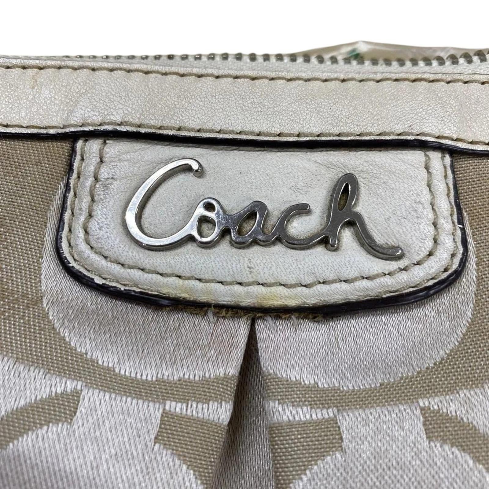 Coach Coach - Beige White Signature Canvas Shoulder Bag Size ONE SIZE - 4 Thumbnail