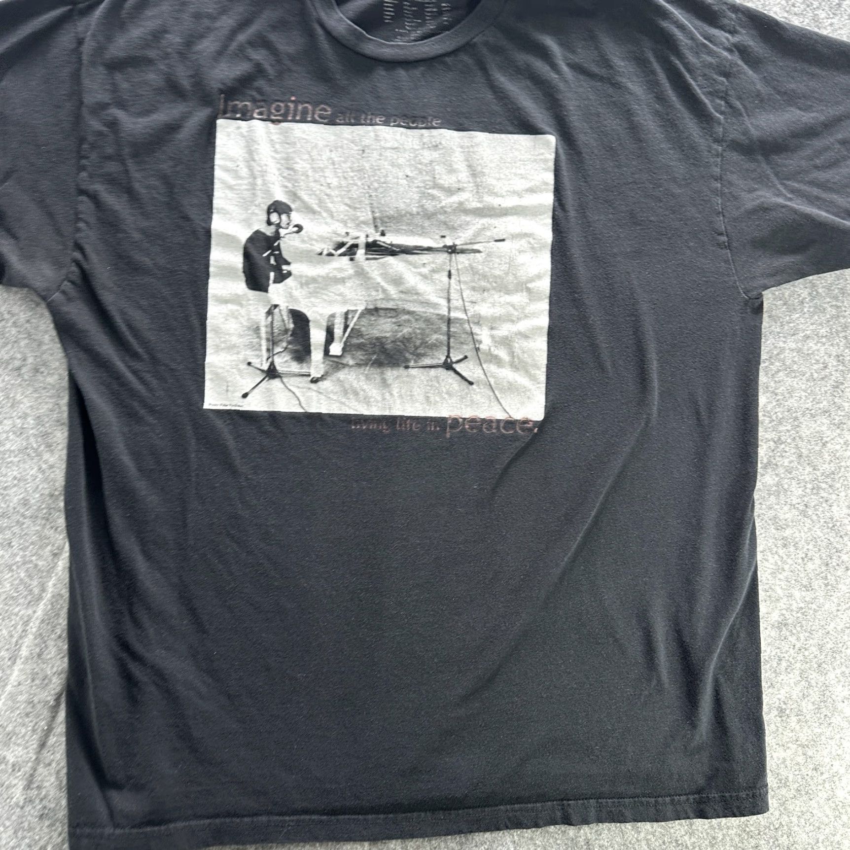 Vintage John Lennon Imagine Shirt Mens Large Black Peace Graphic Classic Rock Band Tee Size US L / EU 52-54 / 3 - 2 Thumbnail