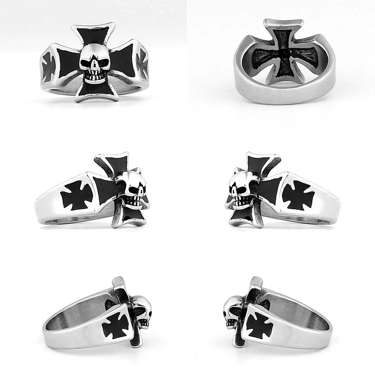 Vintage Soldier Retro Cross Ring Size 44 - 5 Thumbnail