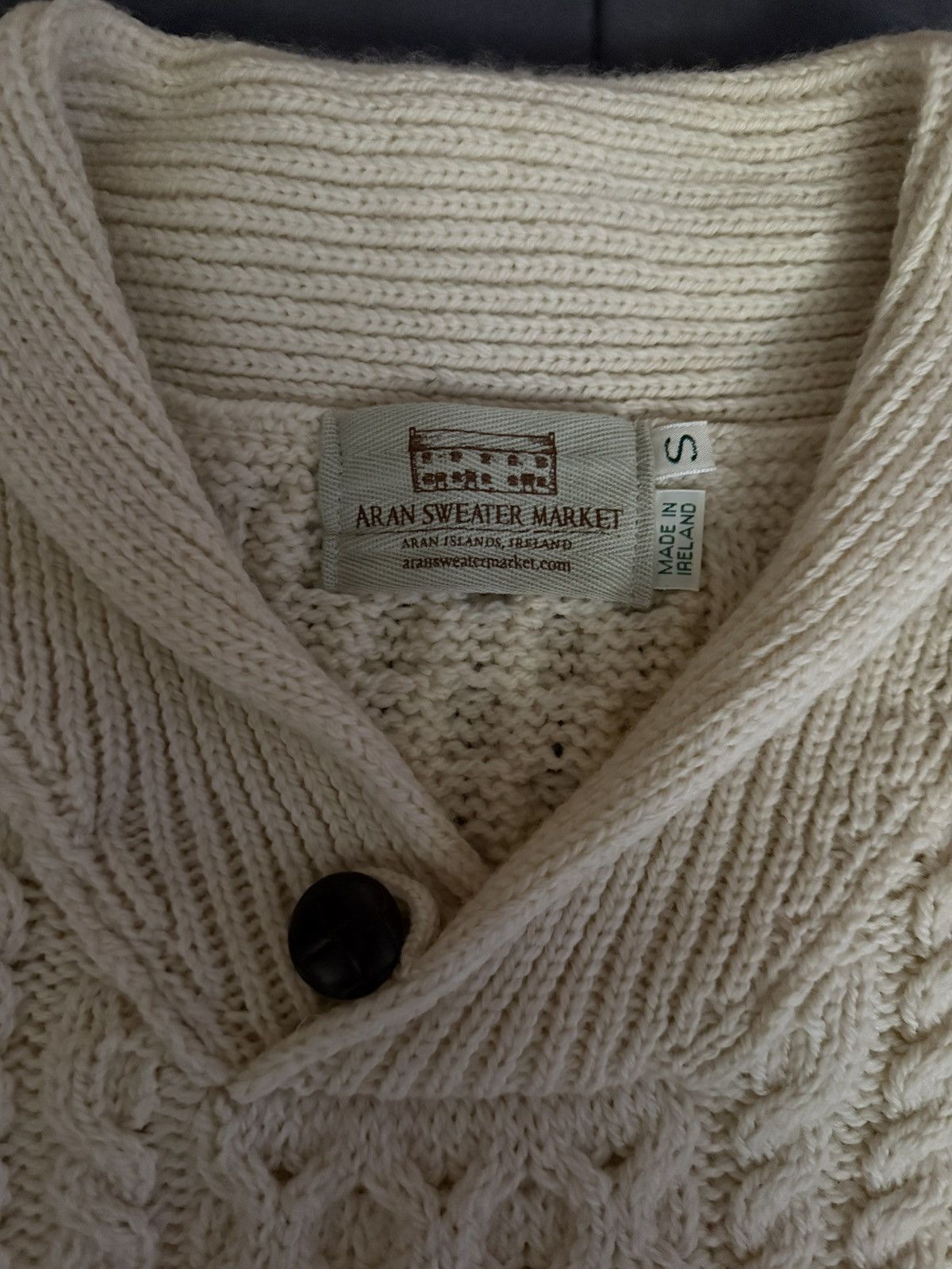 Aran Sweater Market Aran Sweater Market Shawl Neck Honeycomb Cable Knit Sweater Size US S / EU 44-46 / 1 - 2 Thumbnail